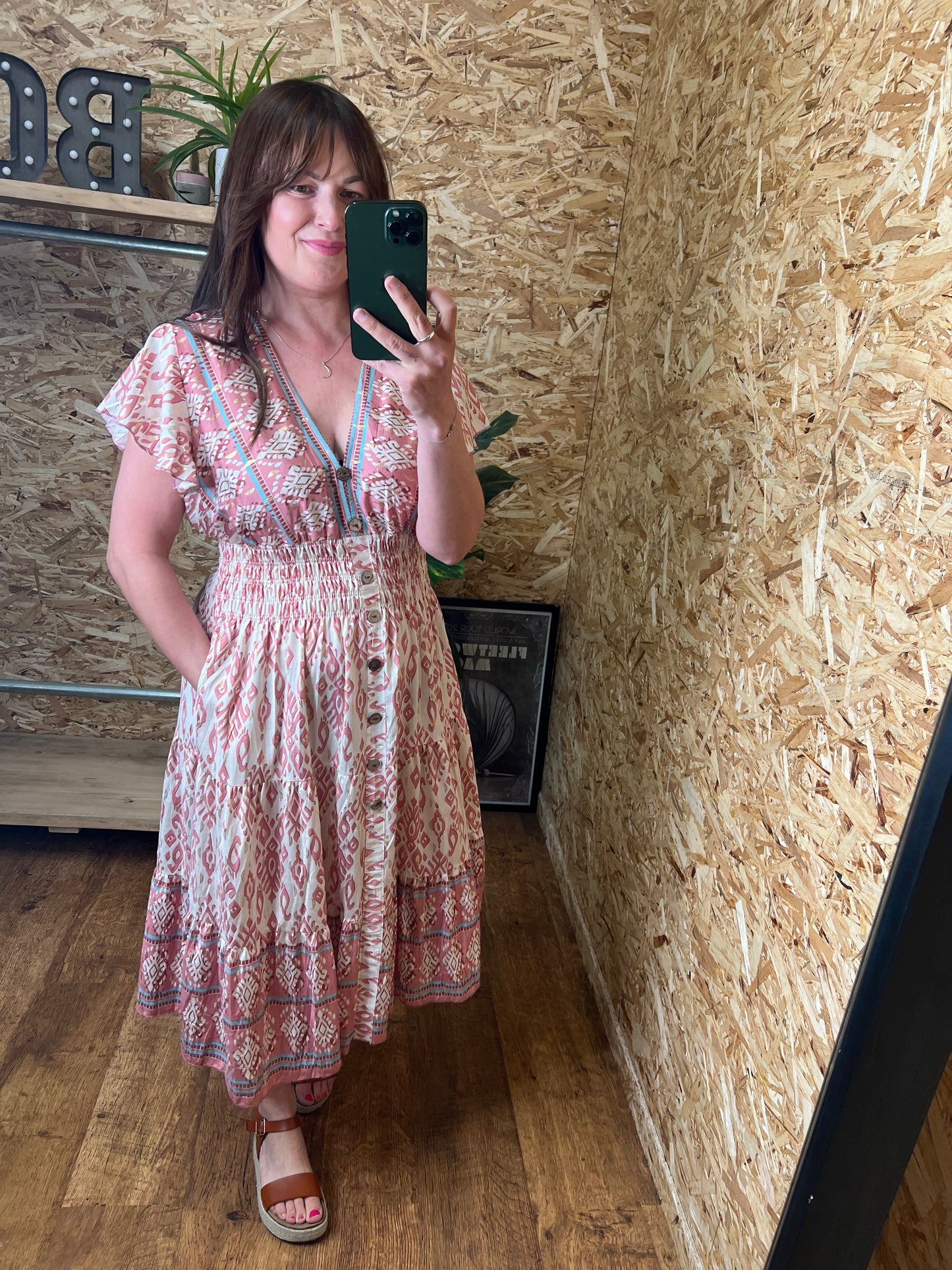 Aztec Print Midi Dress