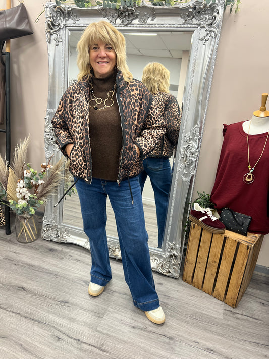 Lightweight Animal Print Padded Jacket