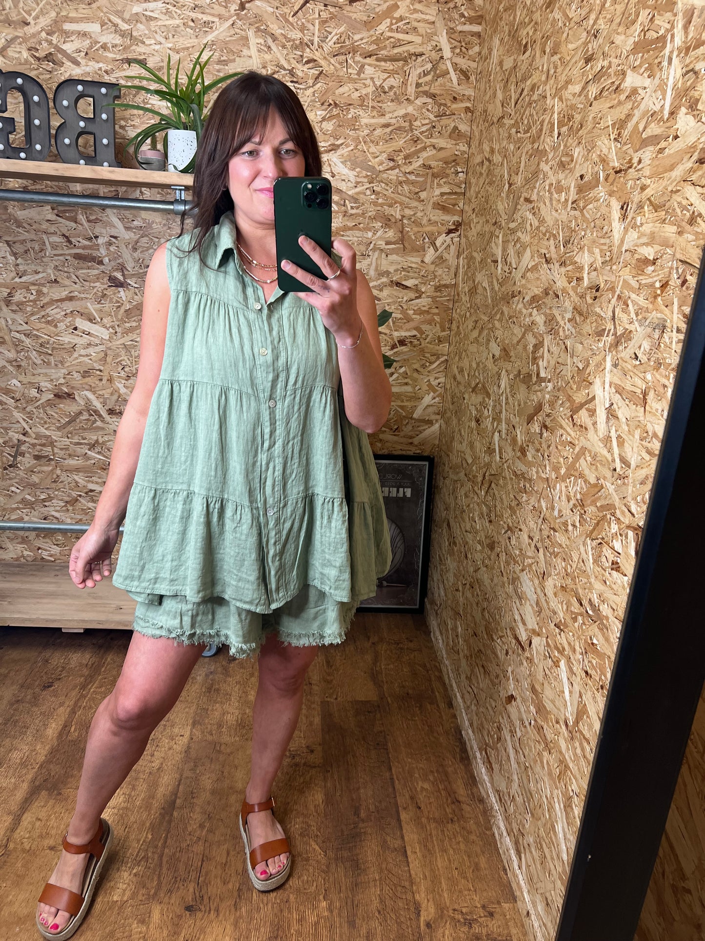 Athena Linen Tiered Shirt