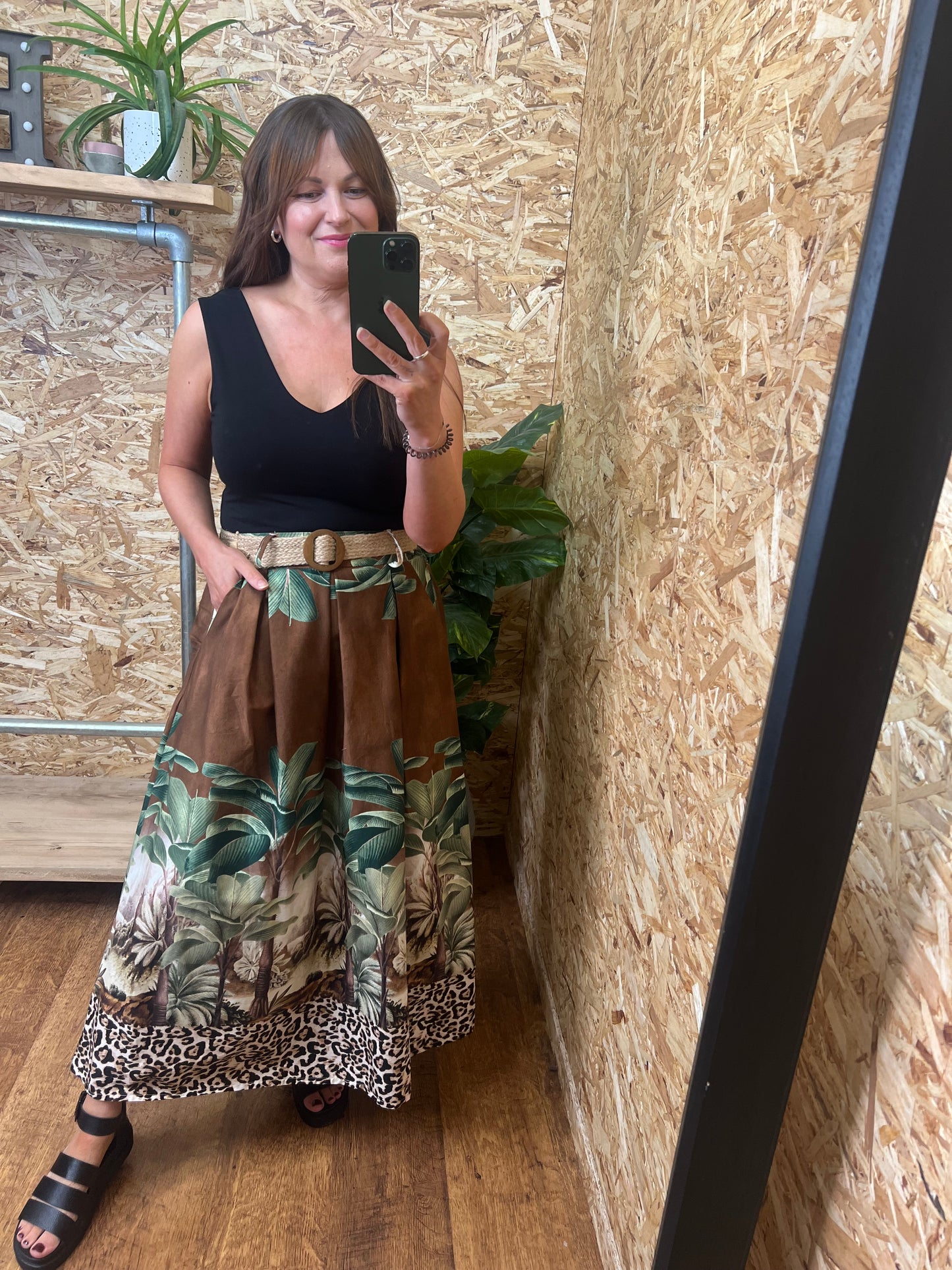 Jungle Print Maxi Skirt