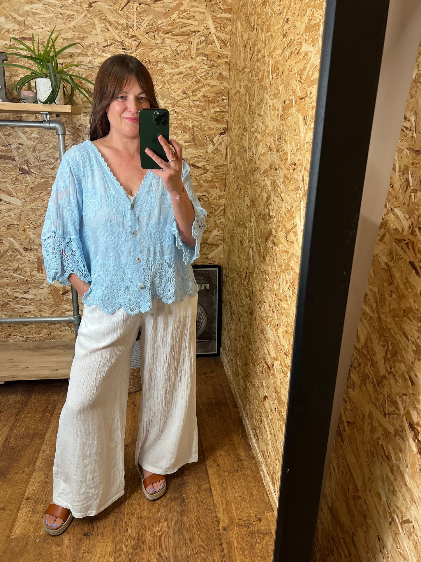 Lana Crochet Button Top