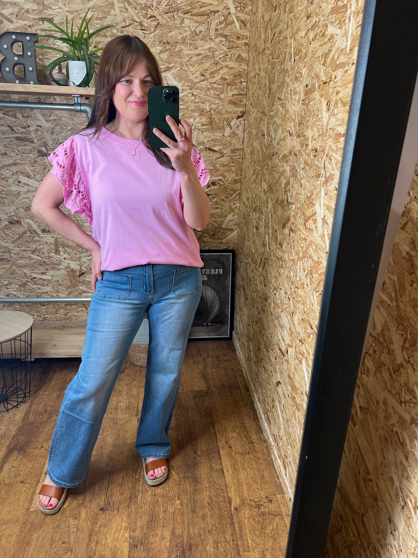 Megan Broderie Sleeve Tee