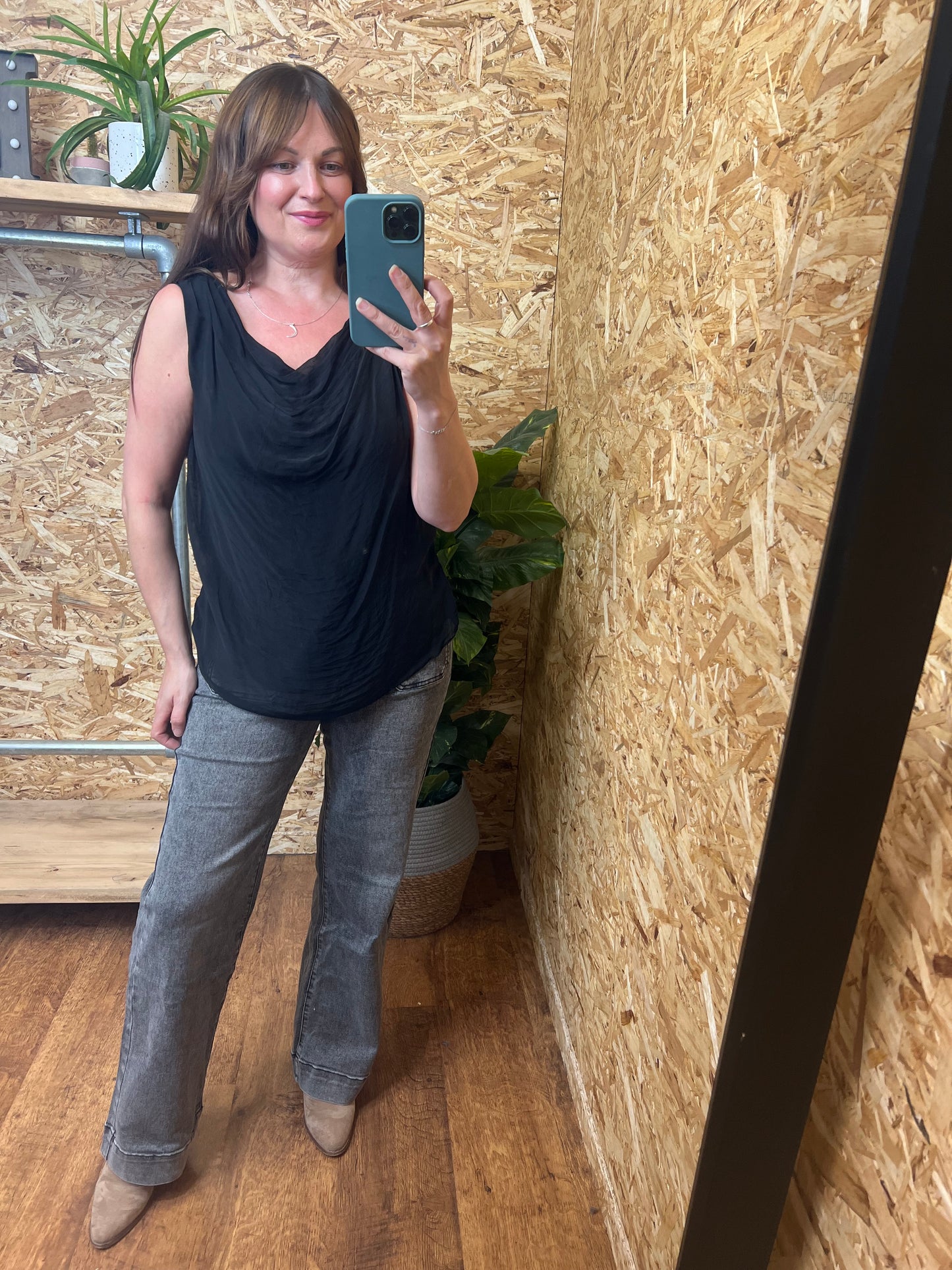 Silk Mix Cowl Top