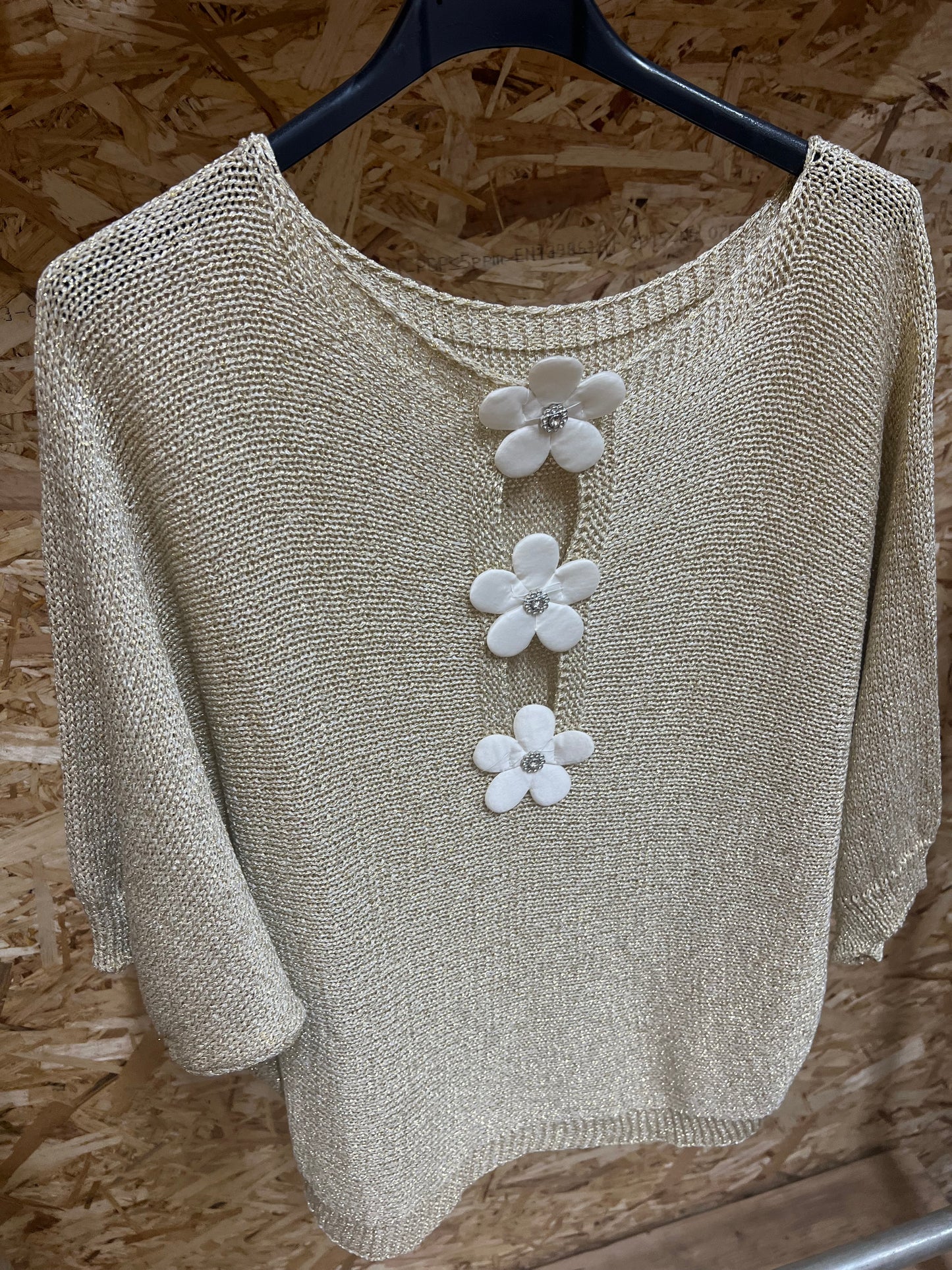 Gold Daisy Back Knit