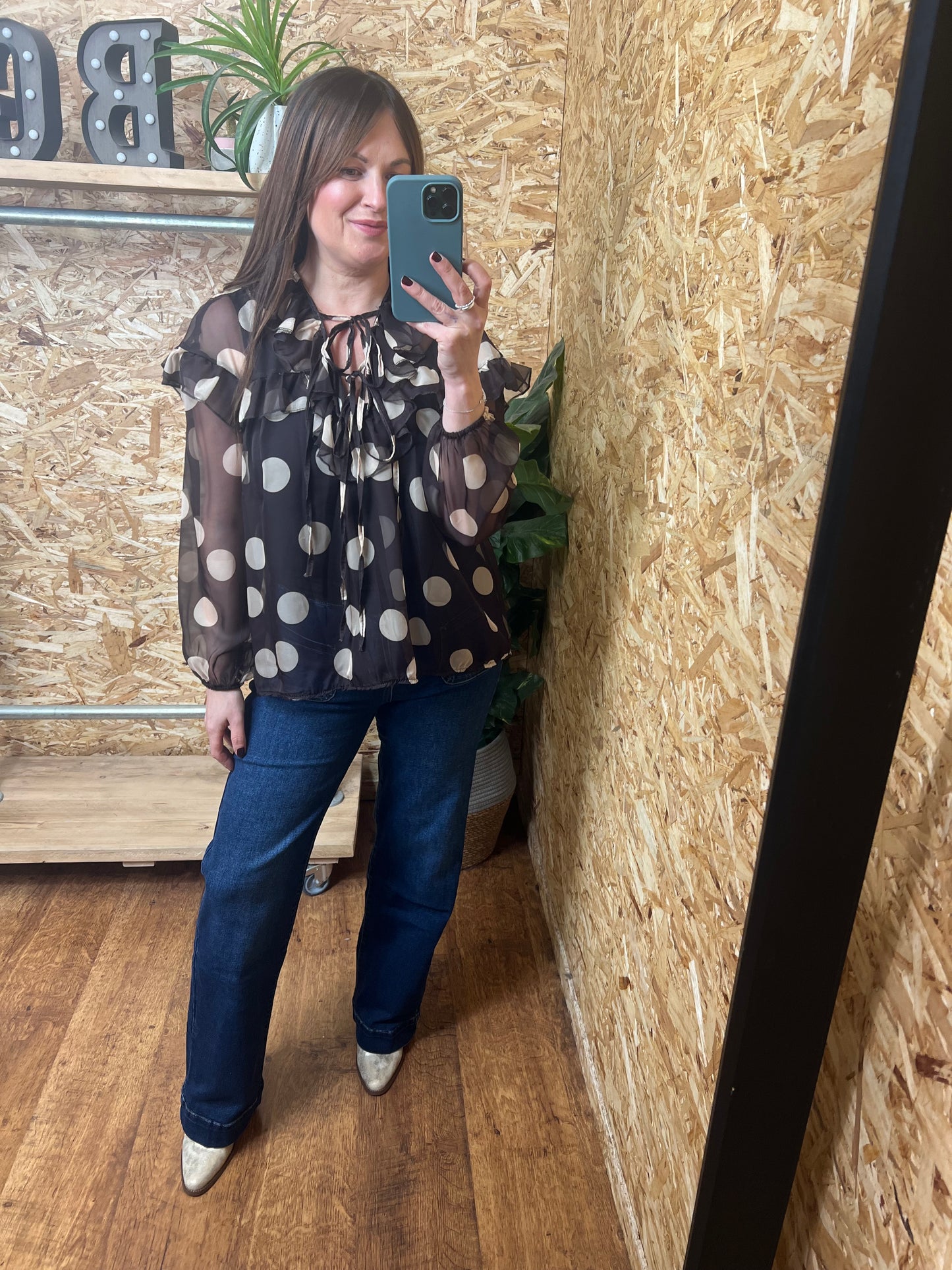 Spotted Frill Blouse