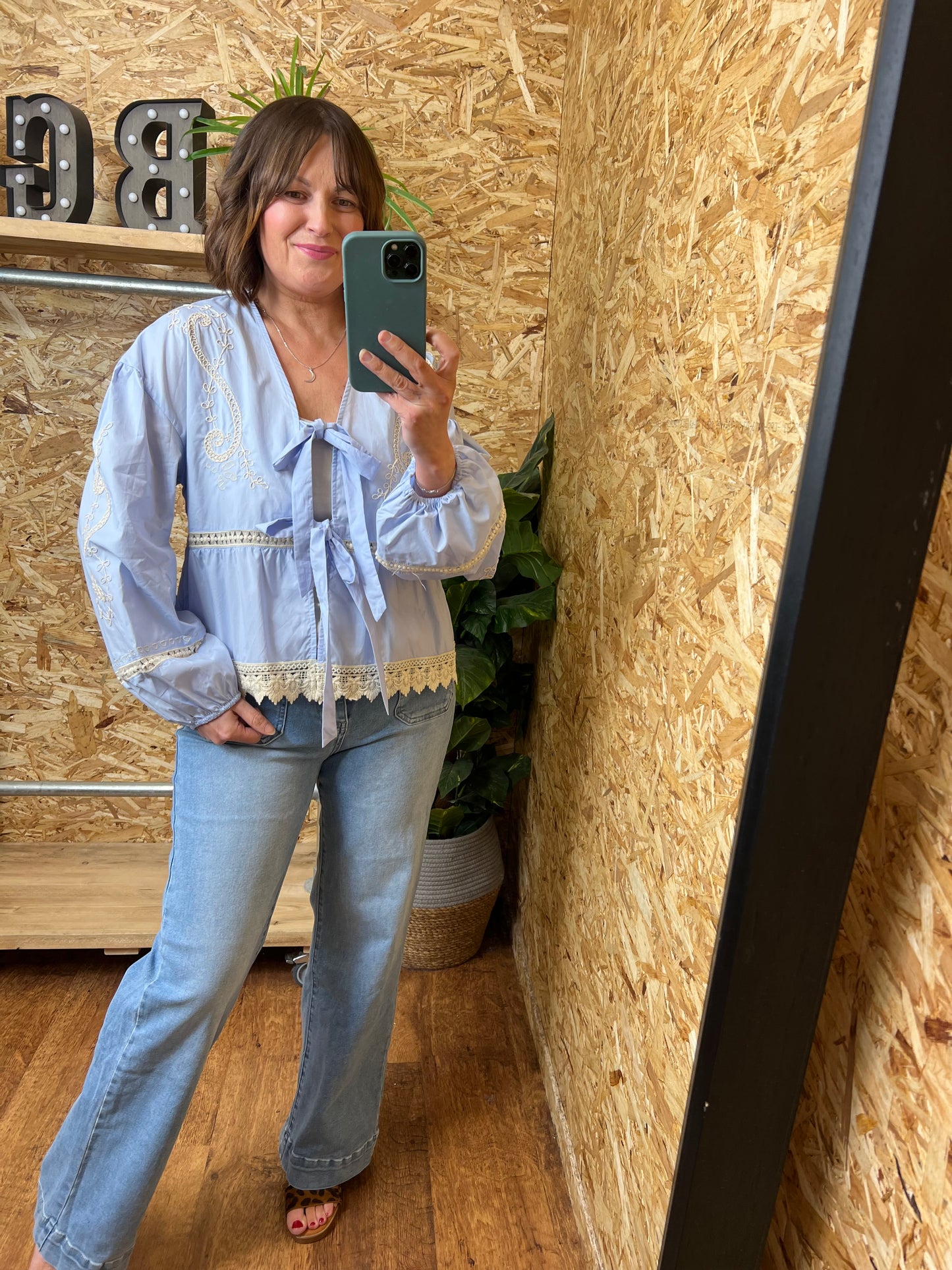 Embroidered Tie Shirt