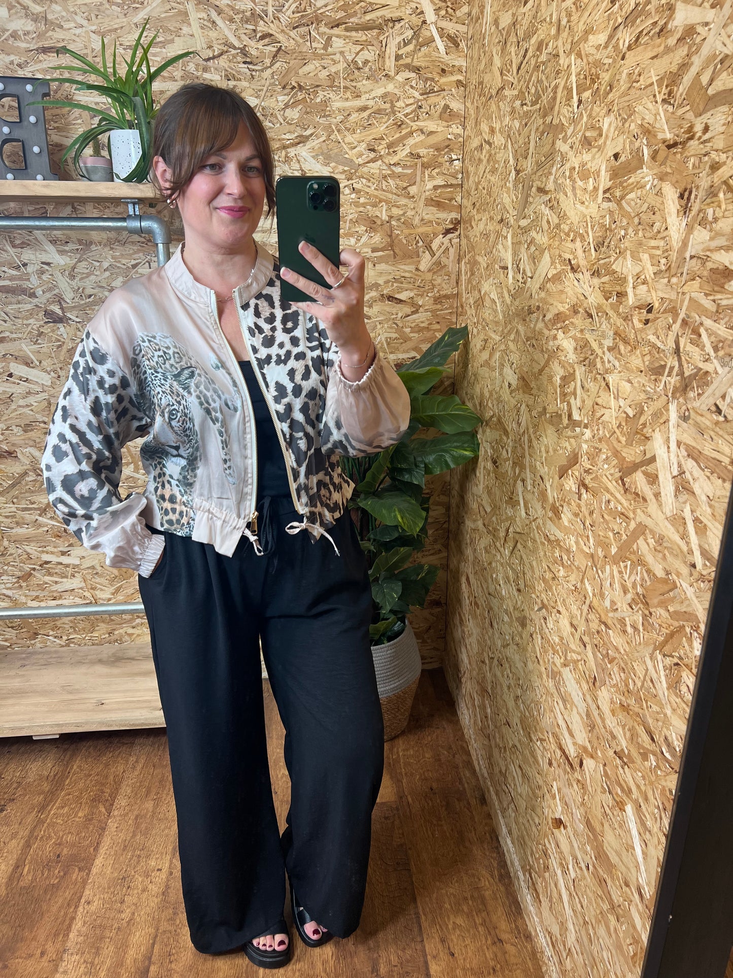 Leopard Print Bomber Jacket