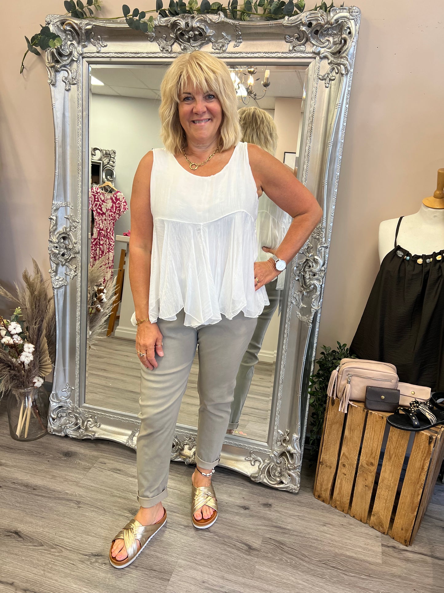 Lorella Silk Mix Top