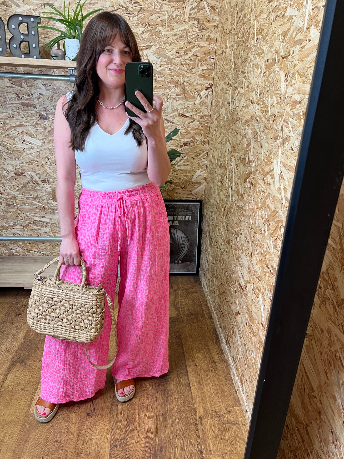 Leopard Cheesecloth Trousers
