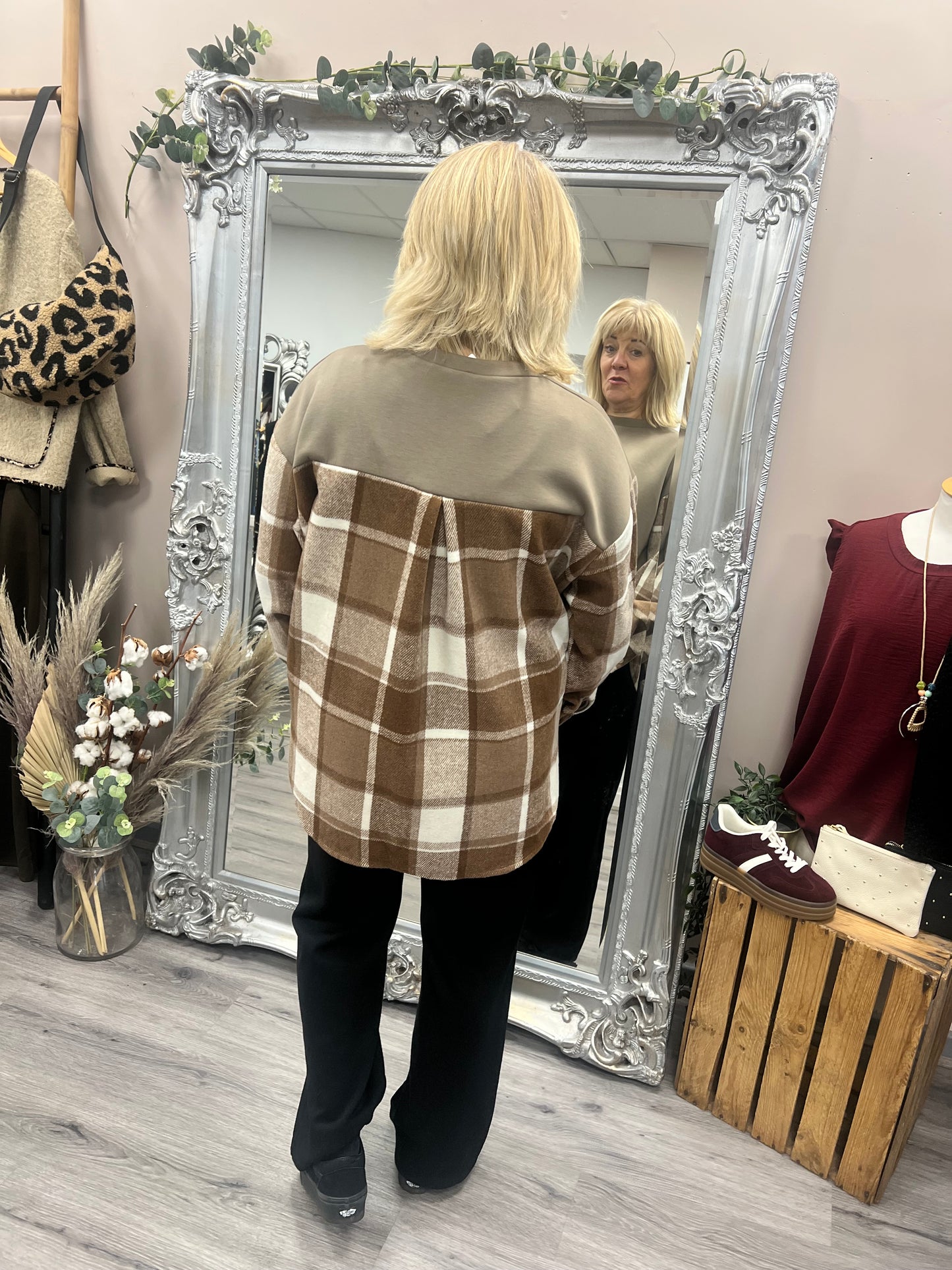 Checked Panel Sweatshirt