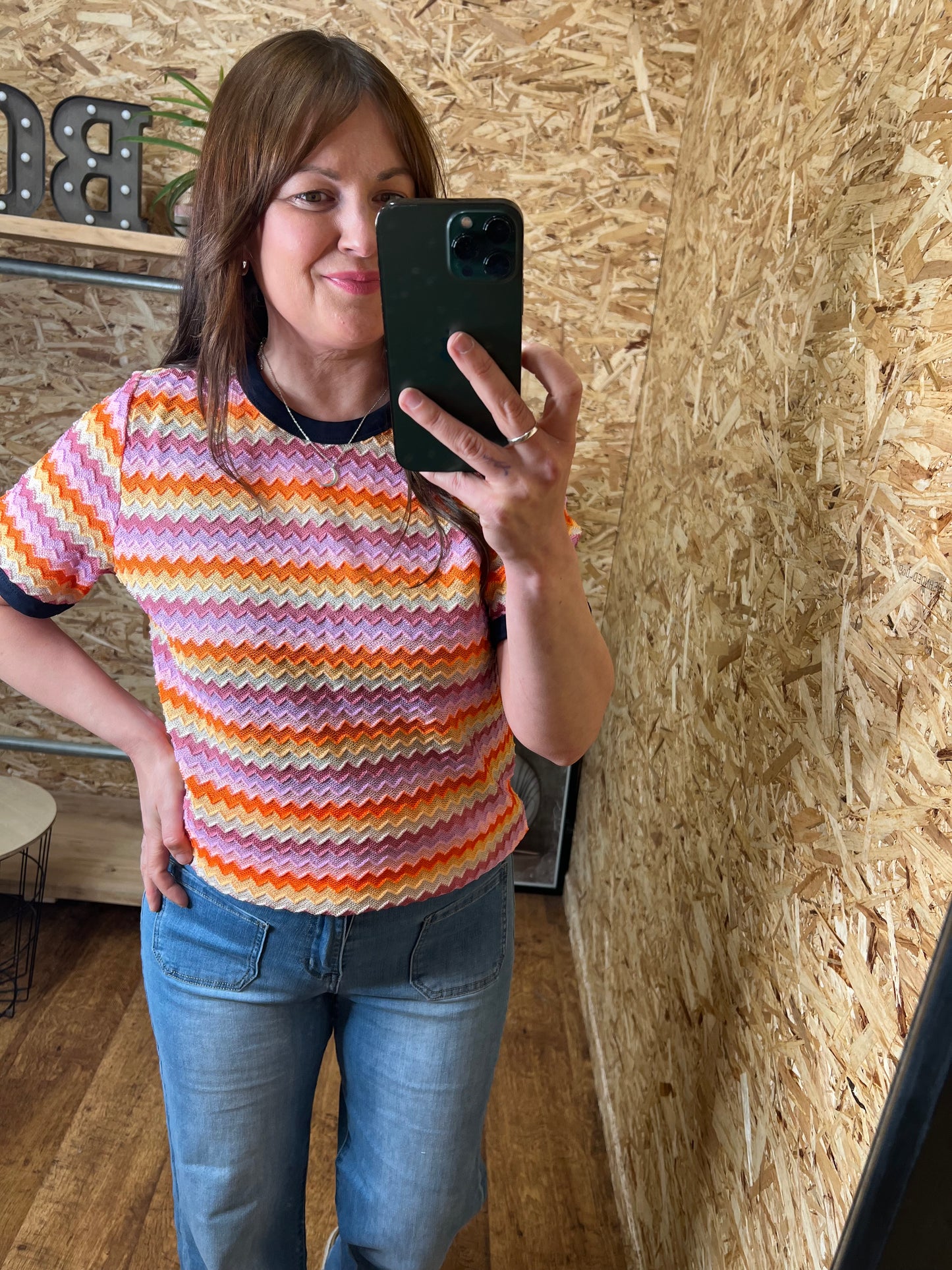 Zig Zag Fine Knit Top