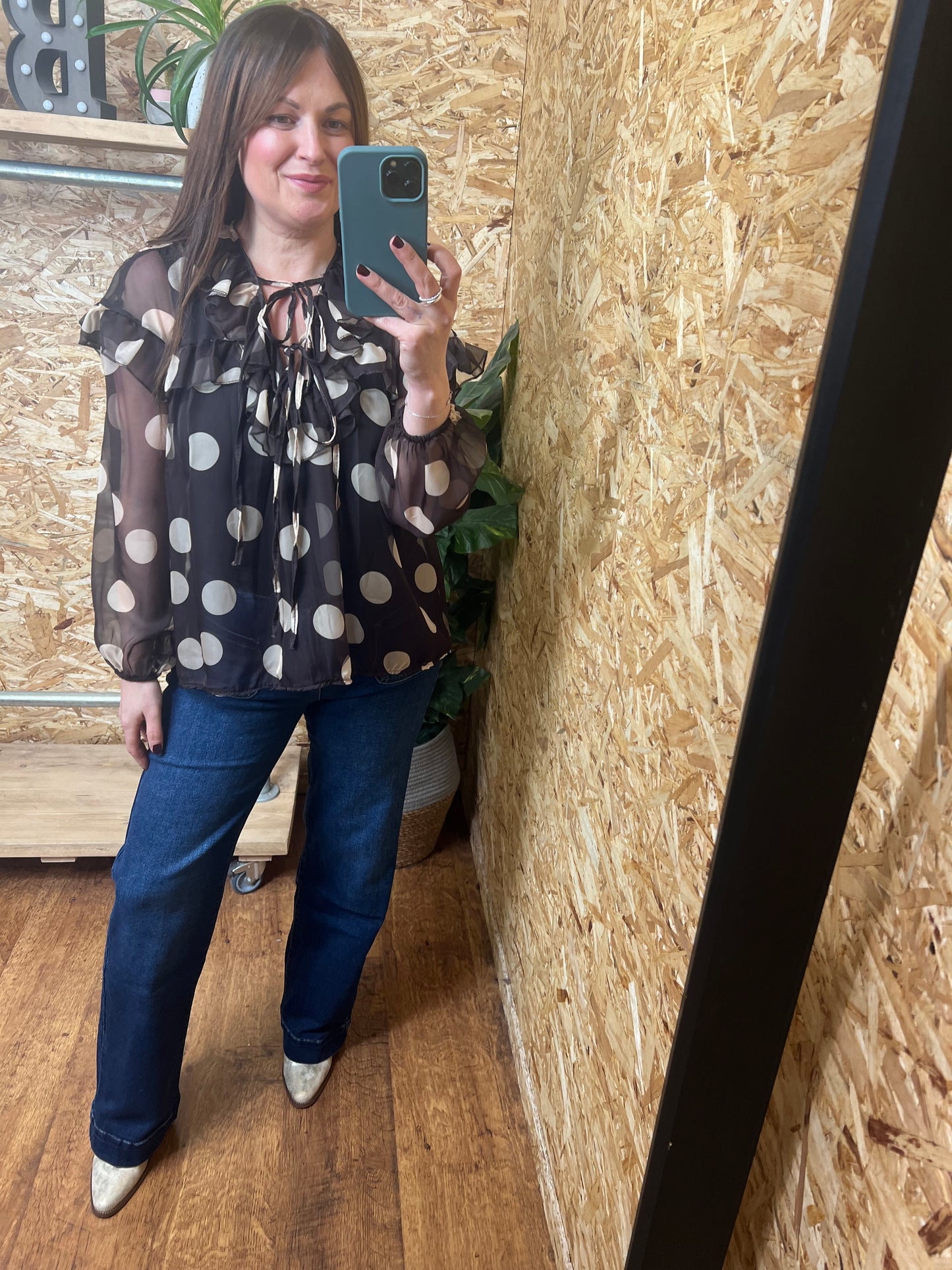 Spotted Frill Blouse