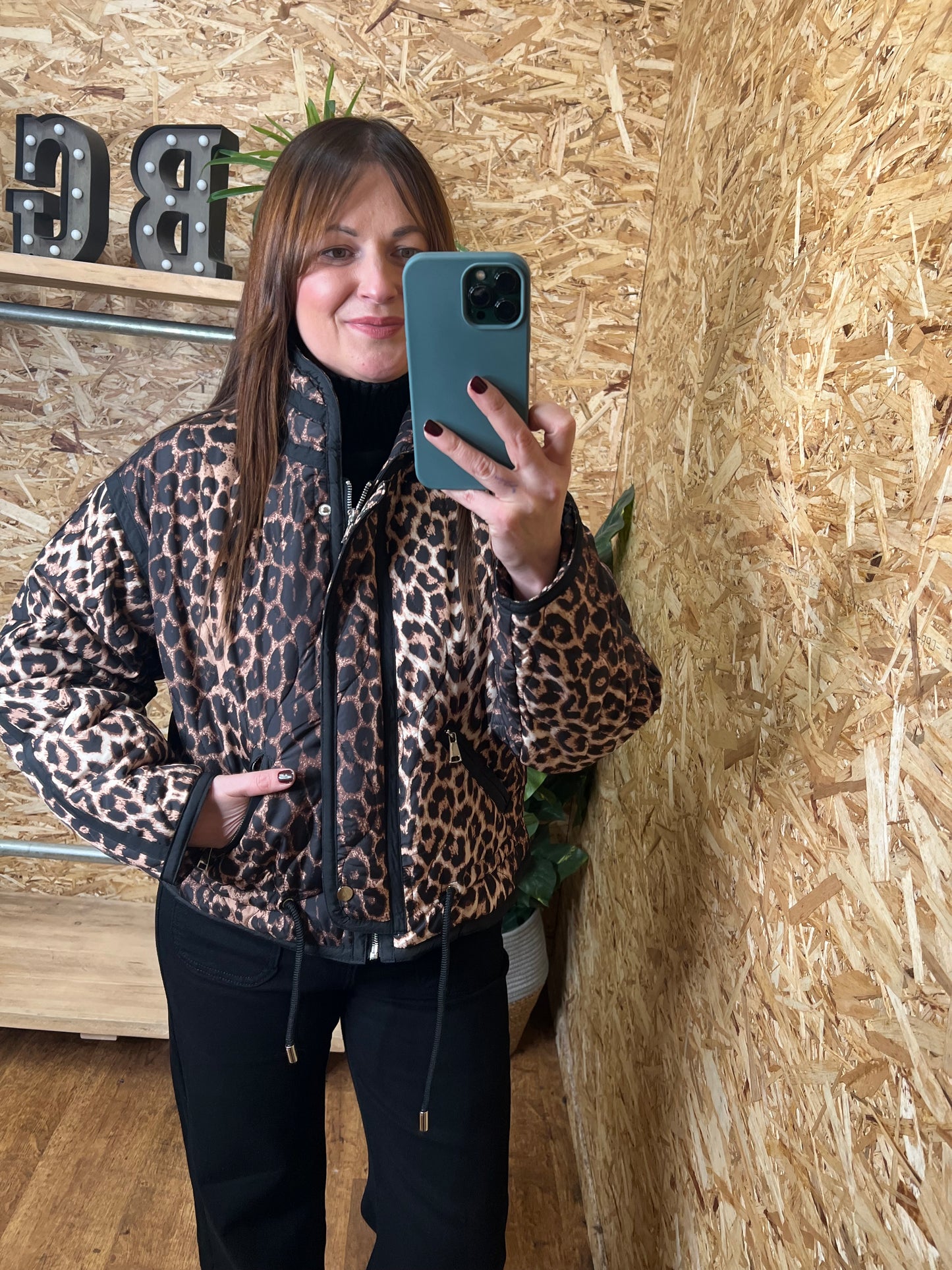Lightweight Animal Print Padded Jacket