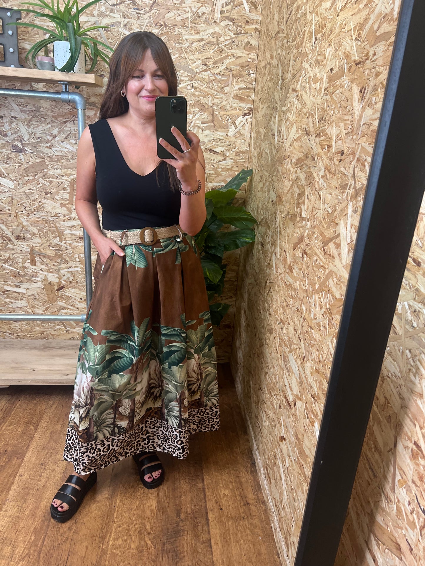 Jungle Print Maxi Skirt