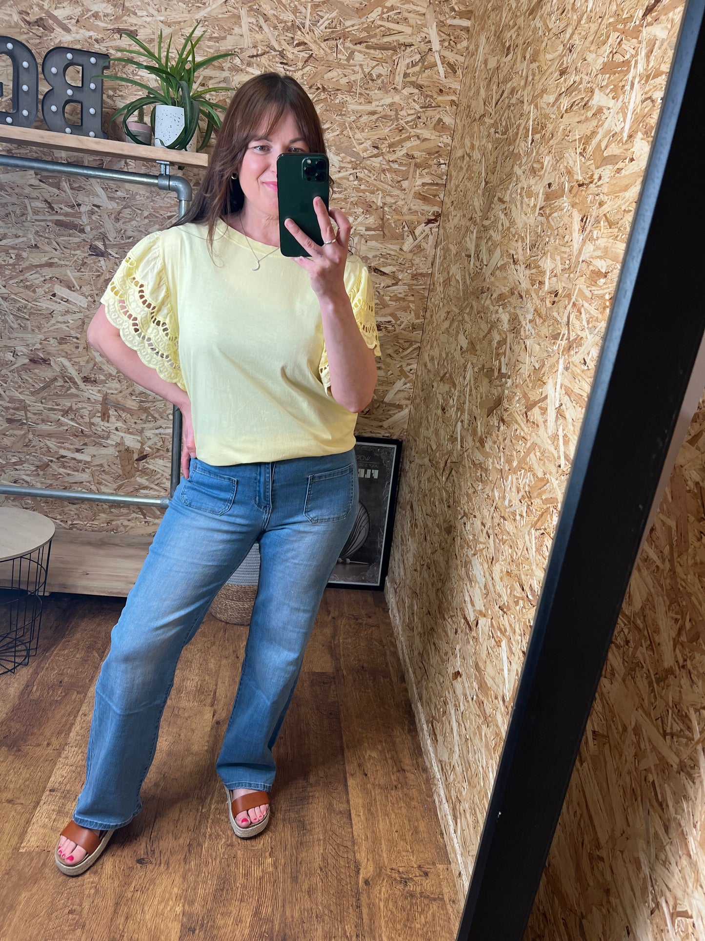 Megan Broderie Sleeve Tee