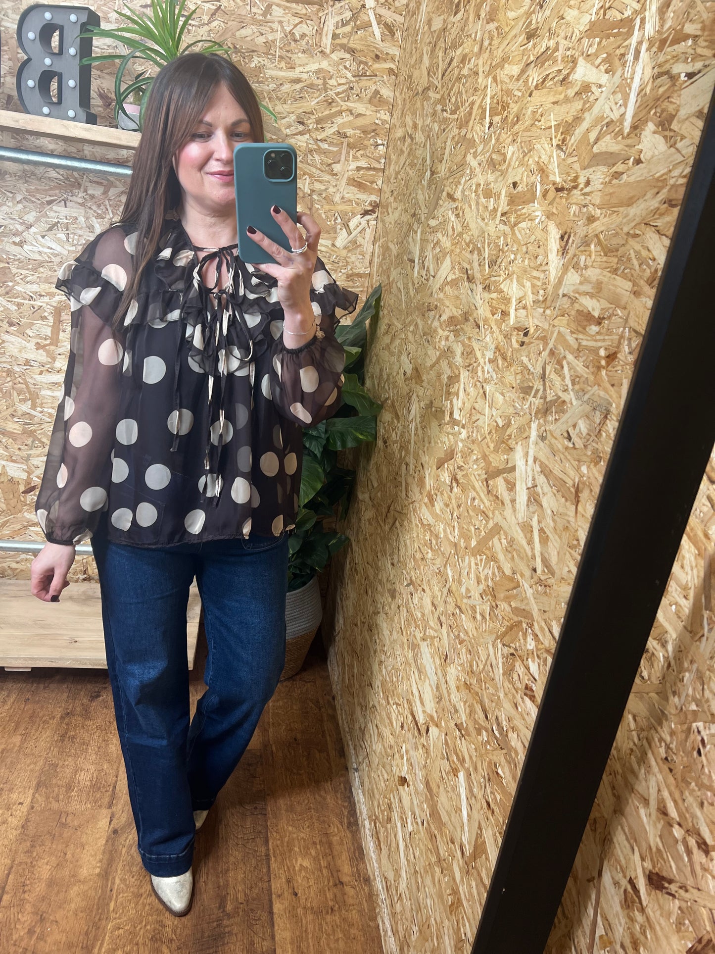 Spotted Frill Blouse