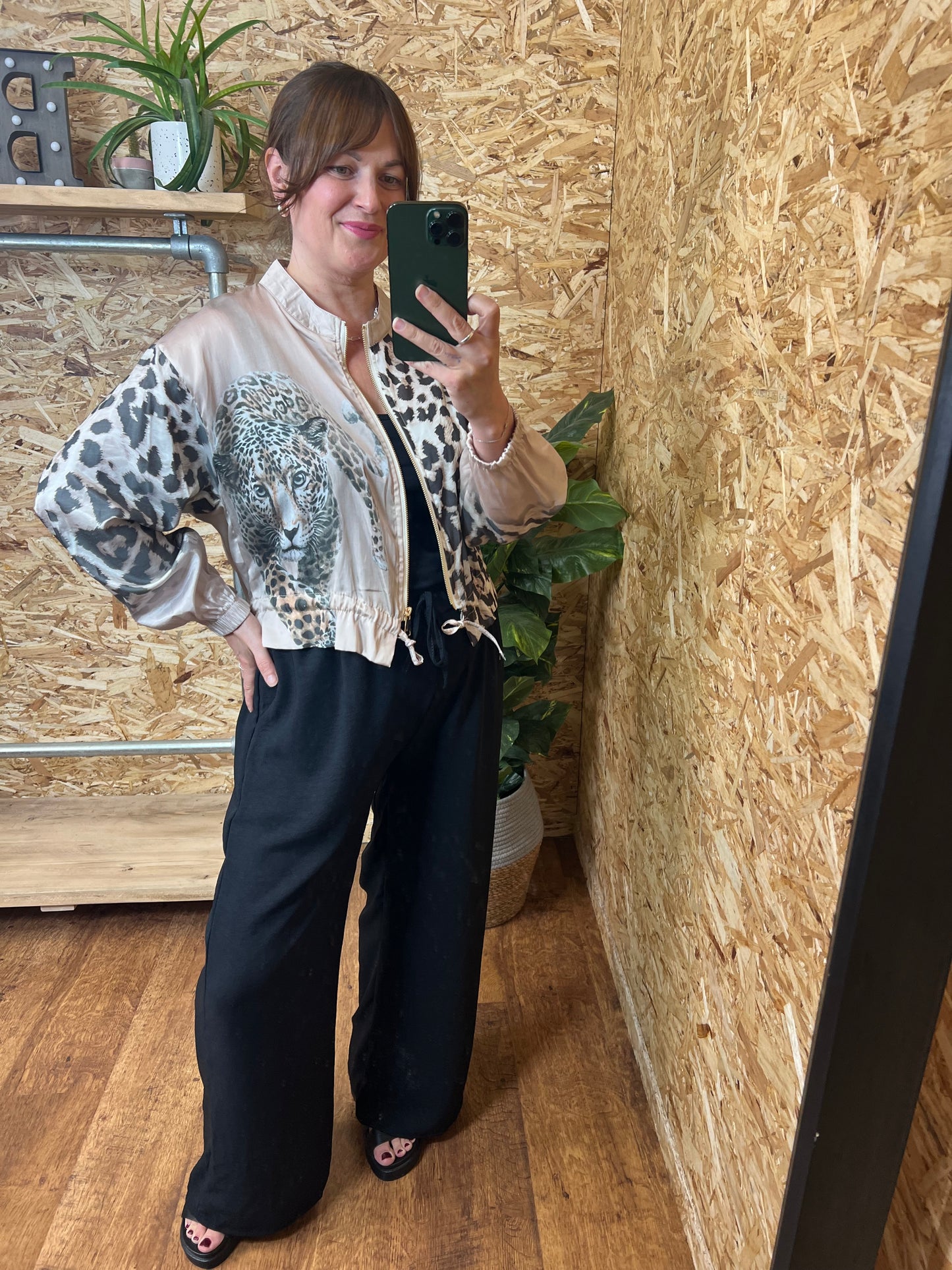 Leopard Print Bomber Jacket