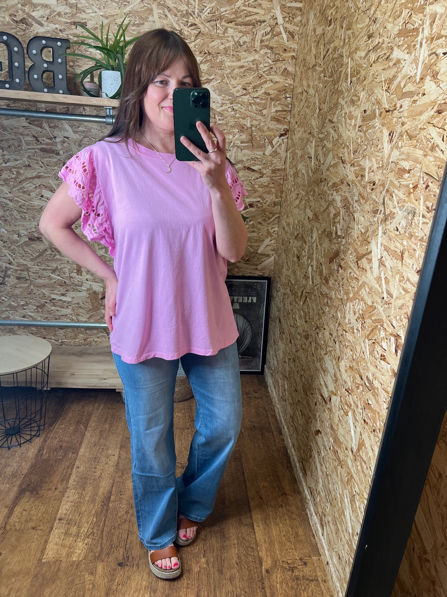 Megan Broderie Sleeve Tee