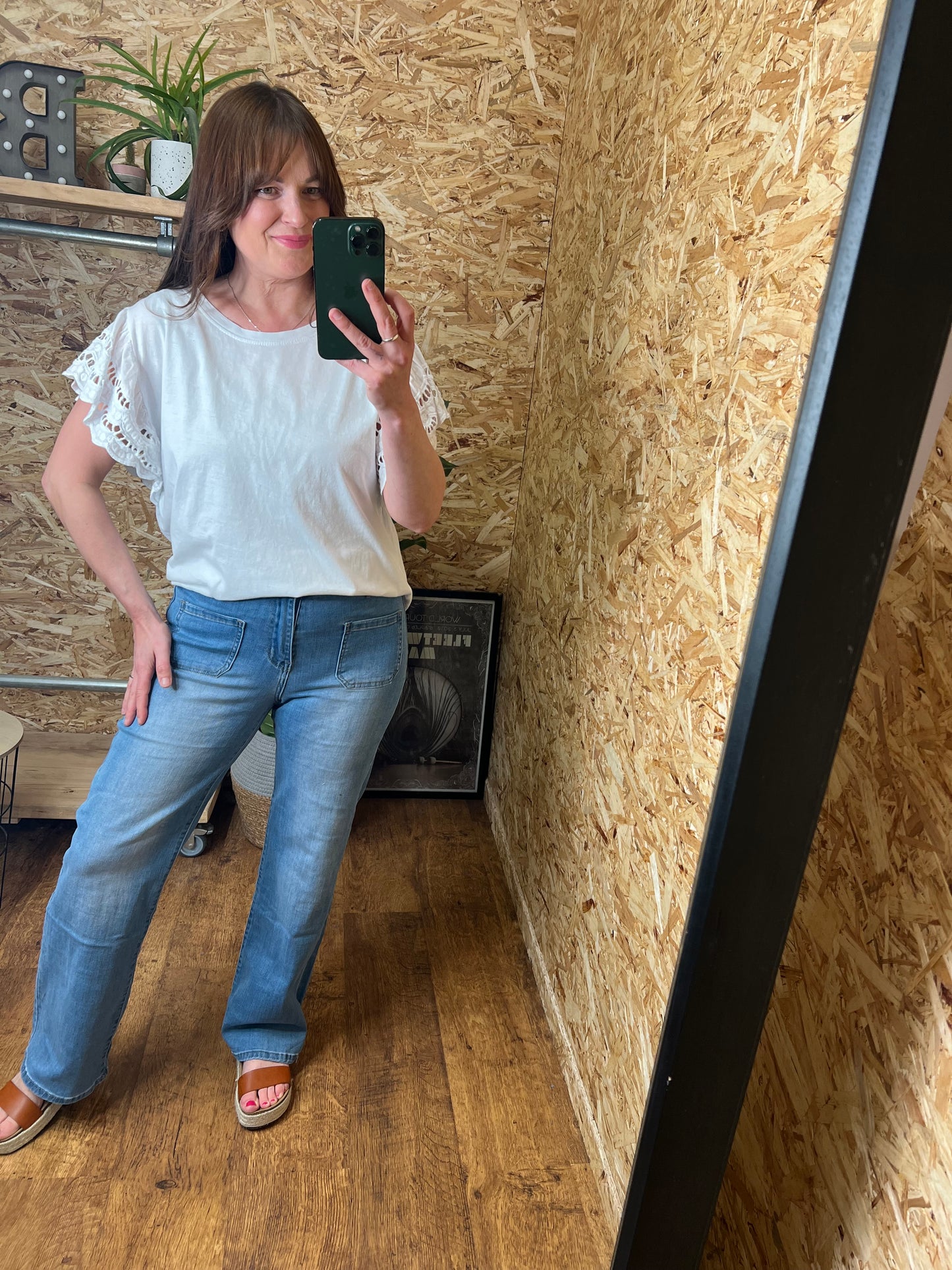 Megan Broderie Sleeve Tee