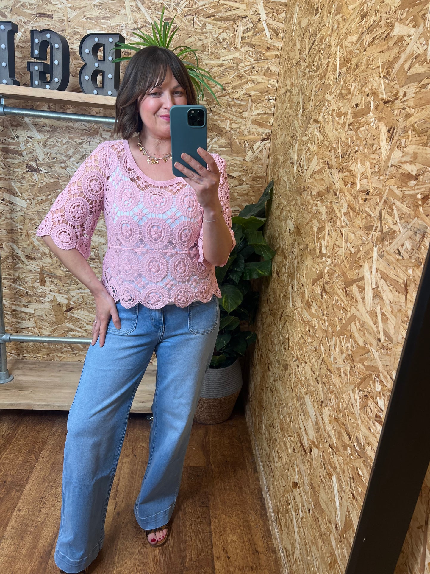 Coral Crochet Top