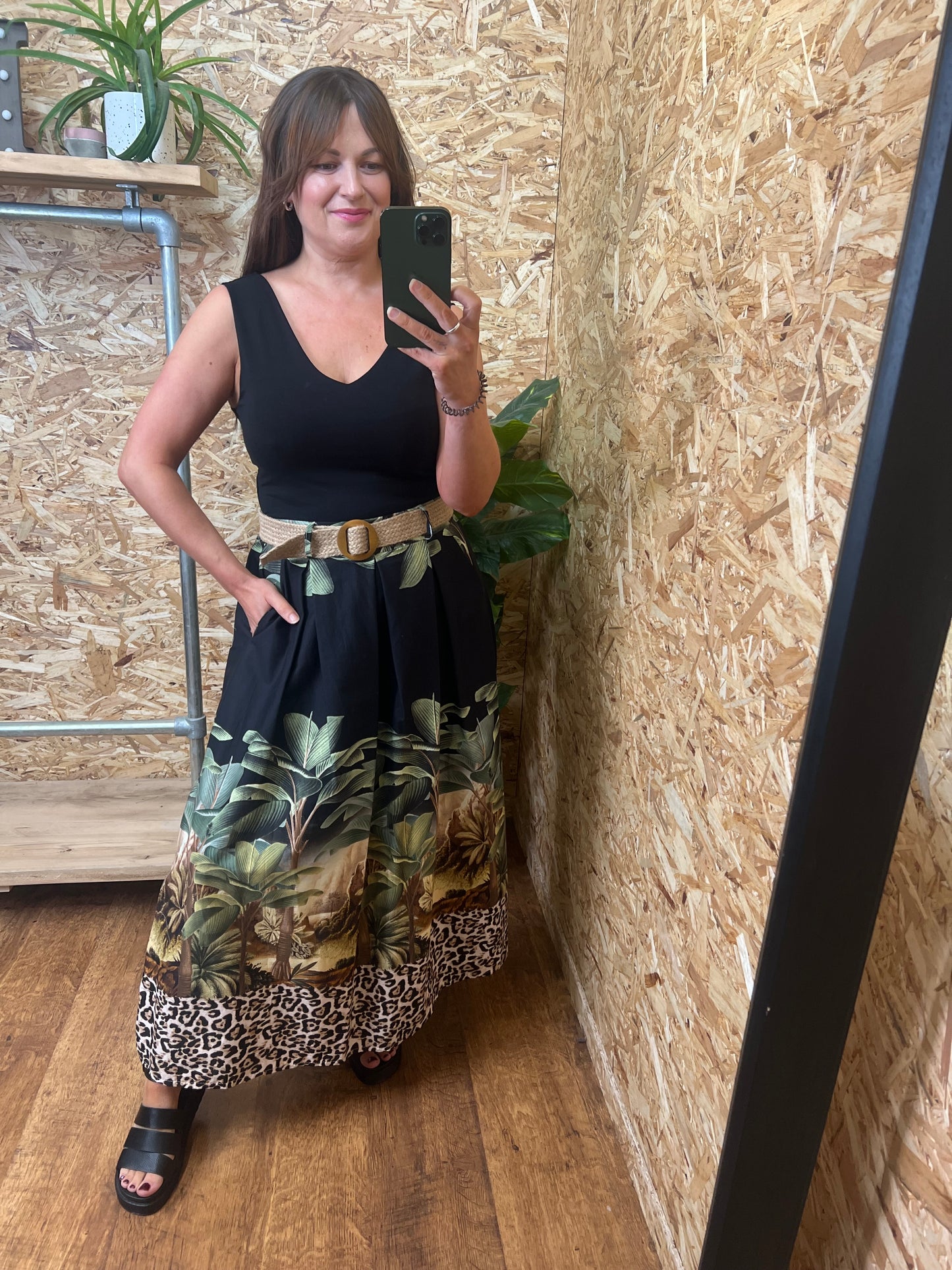 Jungle Print Maxi Skirt