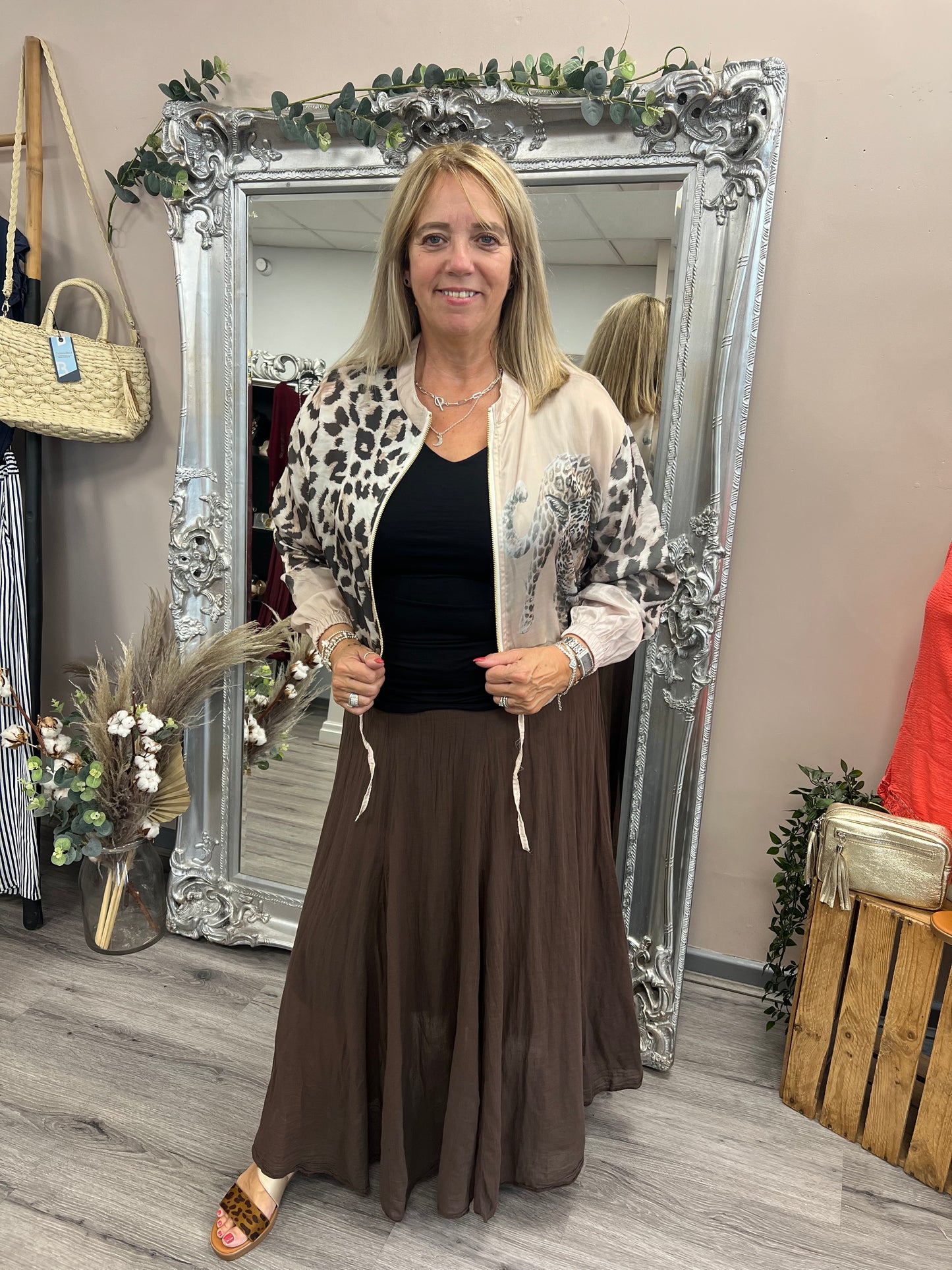 Leopard Print Bomber Jacket