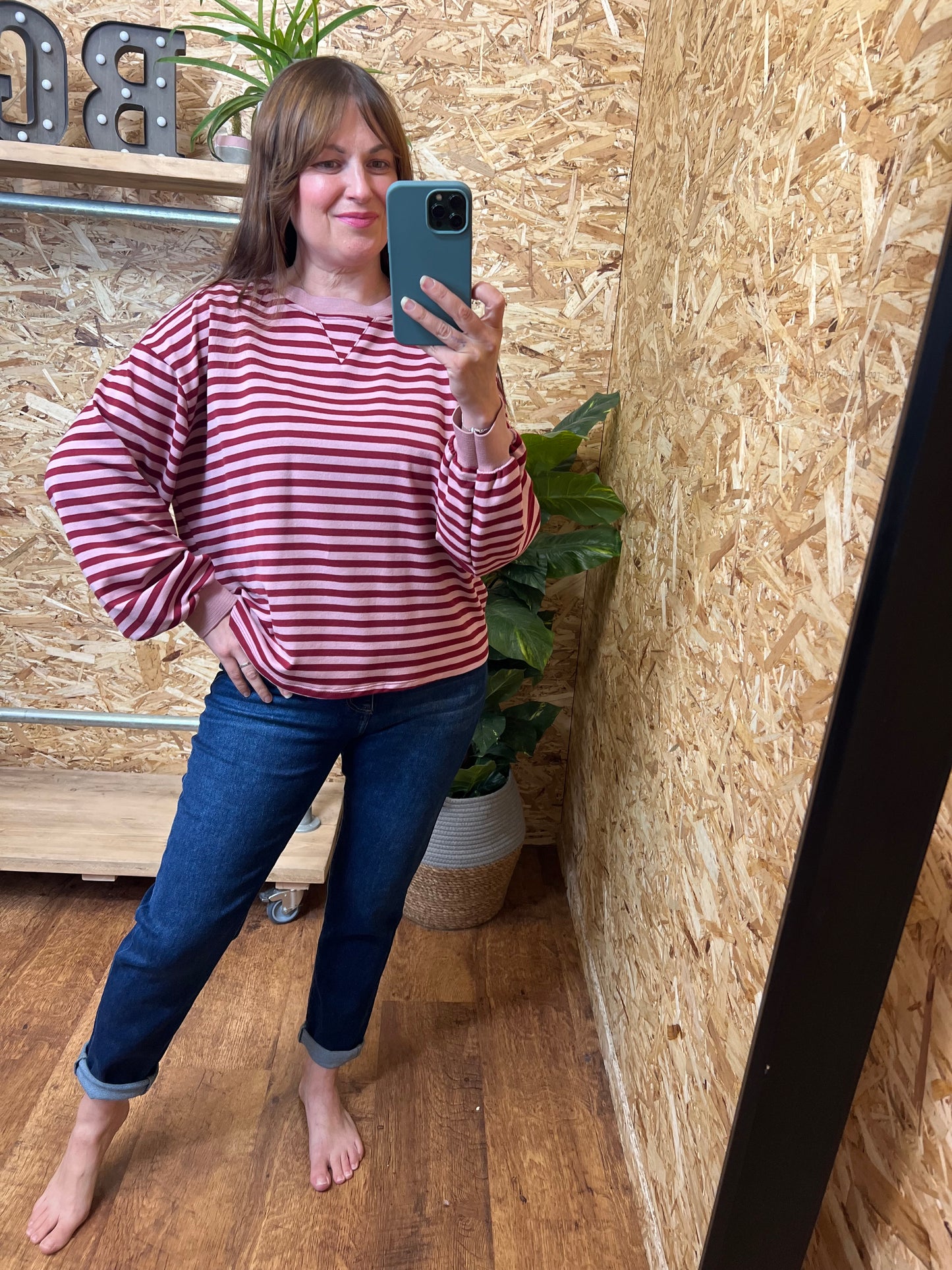 Stripe Long Sleeve Sweatshirt