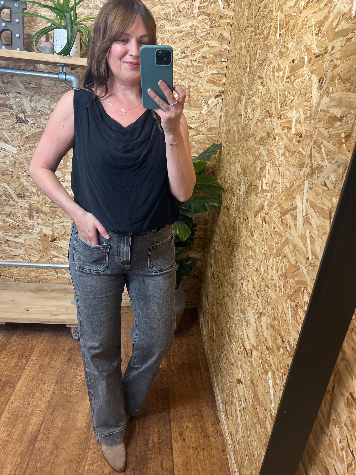 Silk Mix Cowl Top