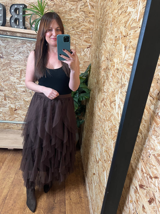 Chocolate Tulle Skirt