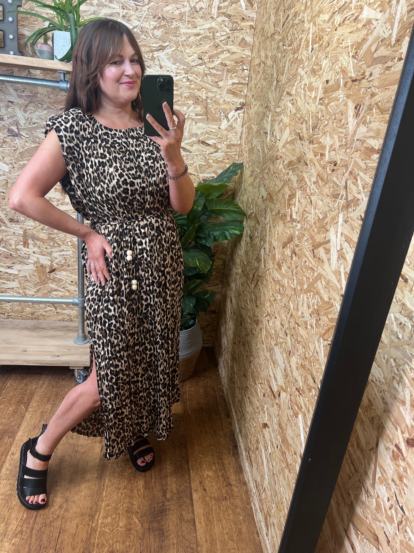 Leopard Pleated Dress