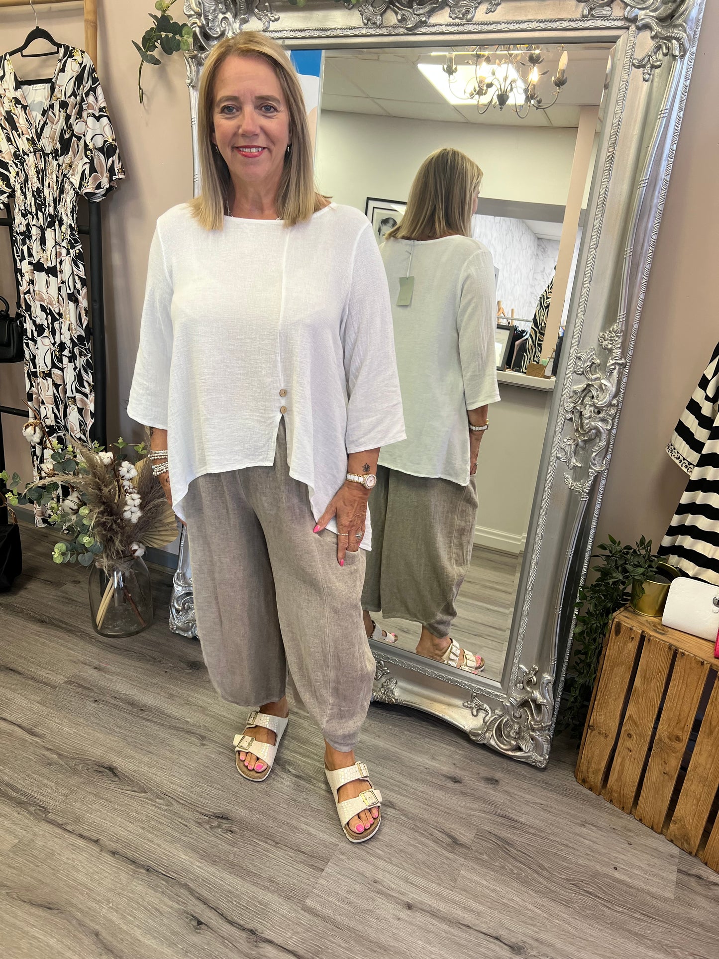 Nola Button Detail Top