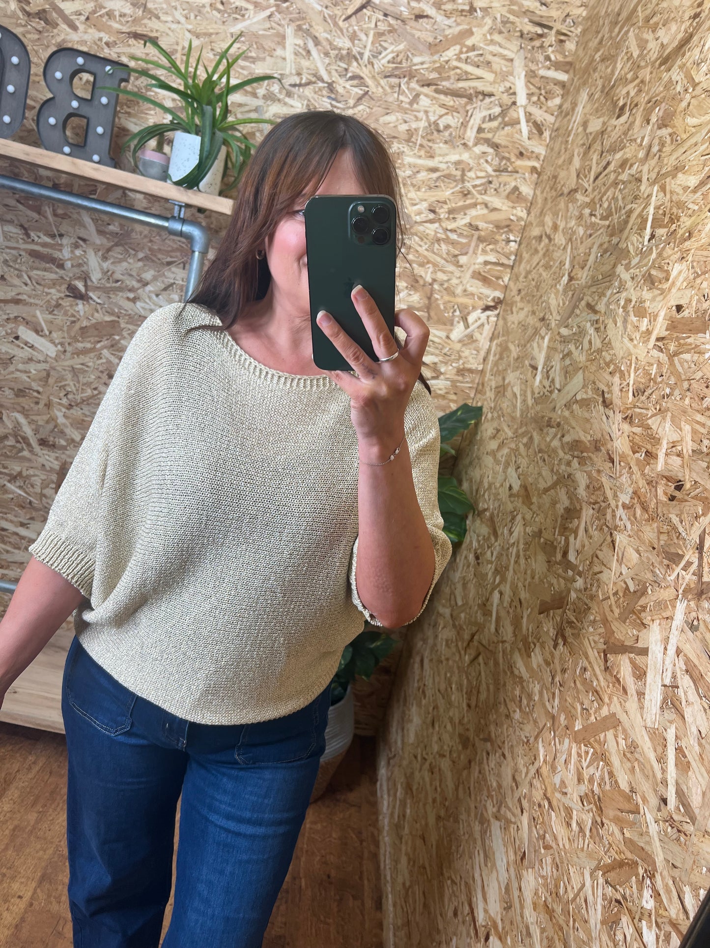 Gold Daisy Back Knit