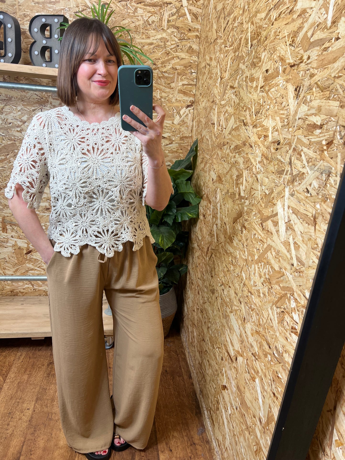Serena Sequin Crochet Top