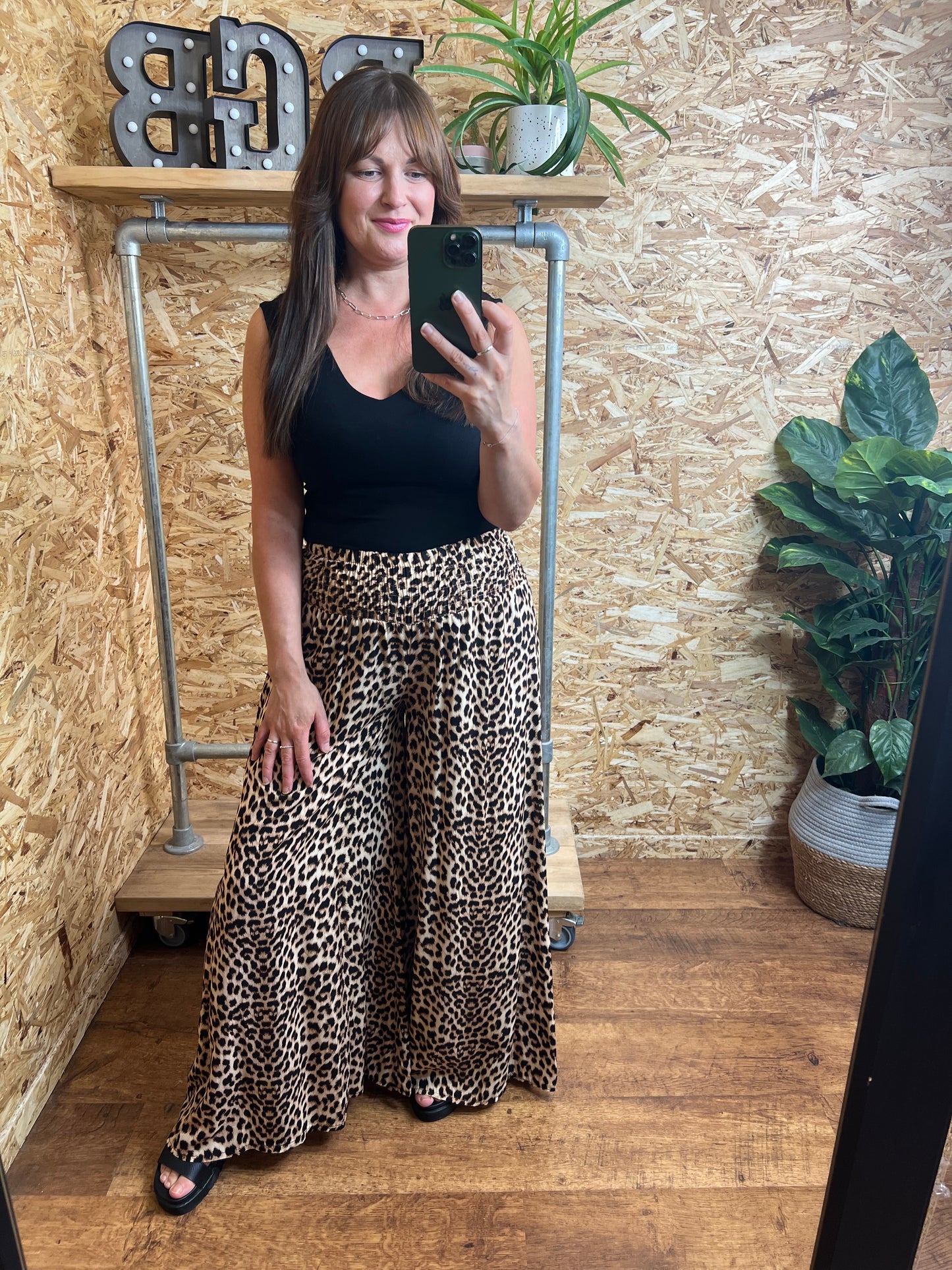 Leopard Print Palazzo Trousers