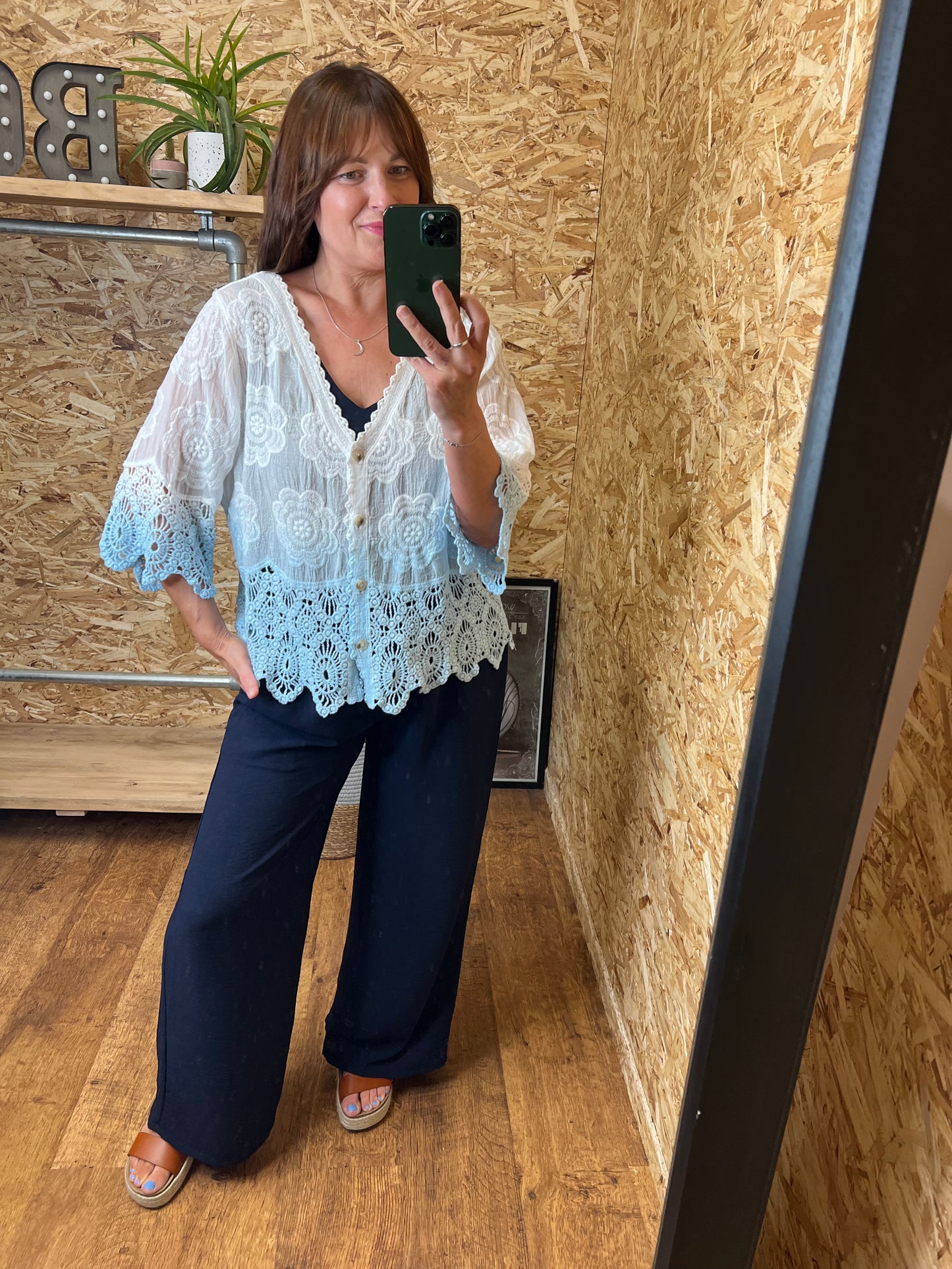 Talia Ombre Button Top