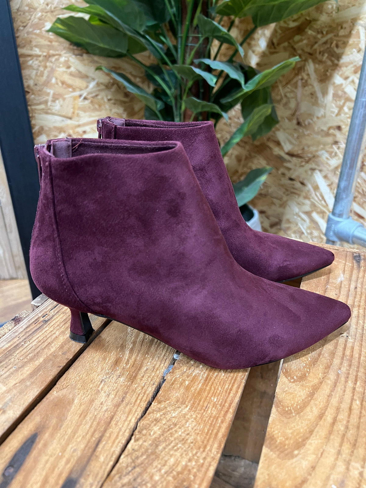 Faux Suede Kitten Heel Boot