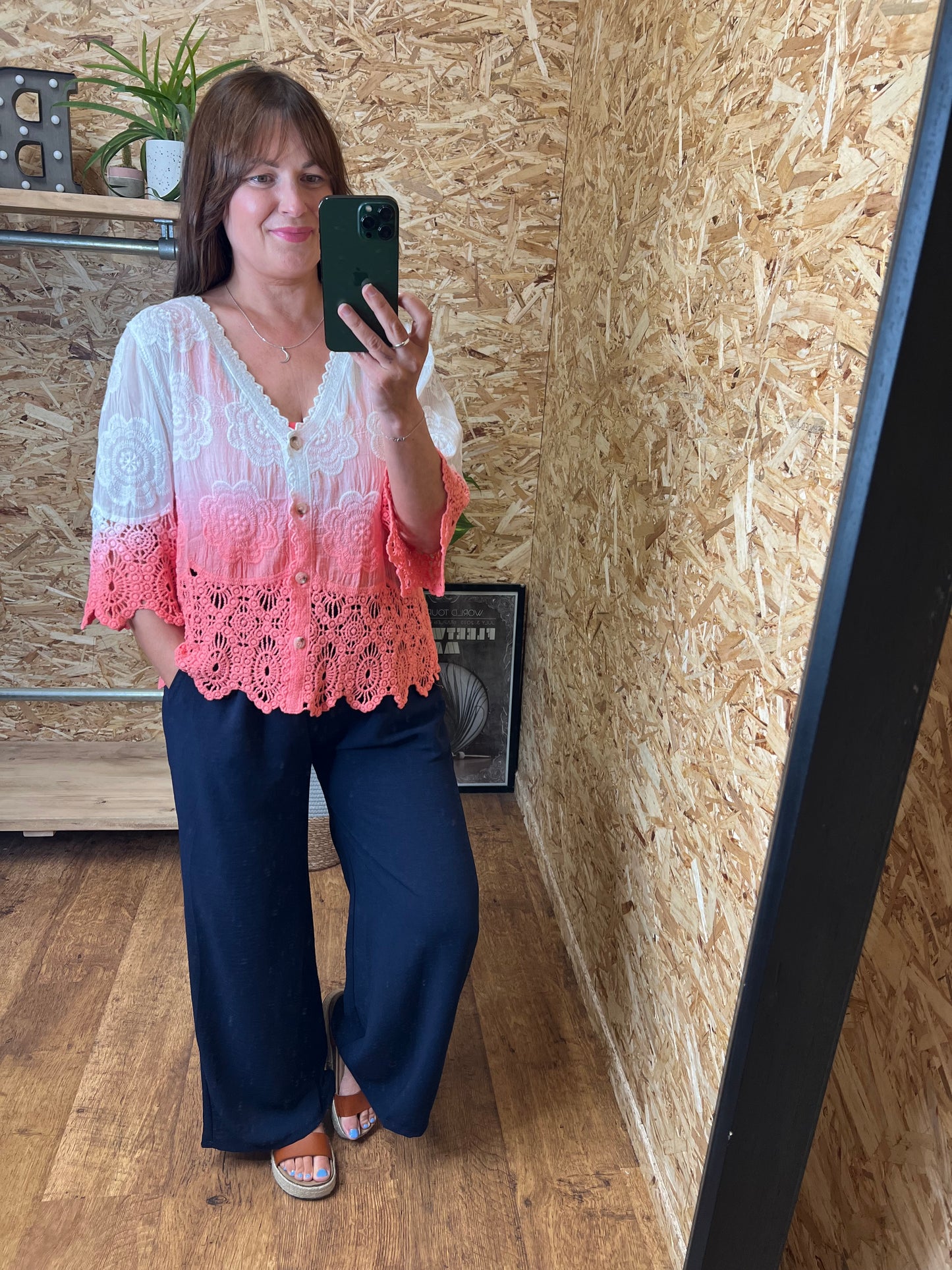 Talia Ombre Button Top