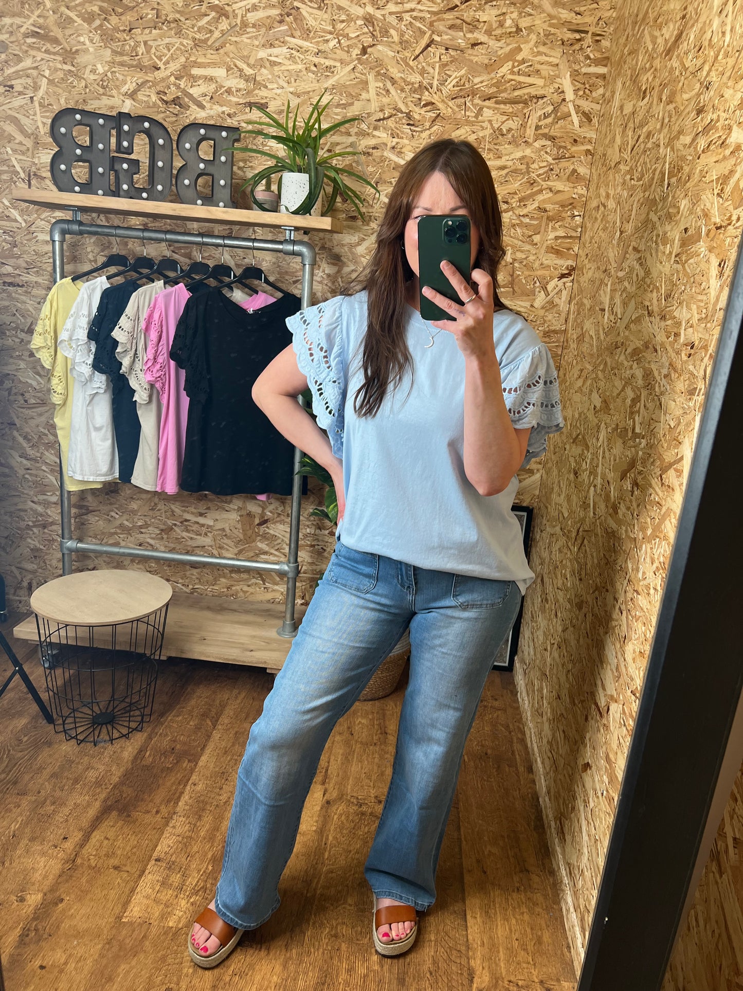Megan Broderie Sleeve Tee