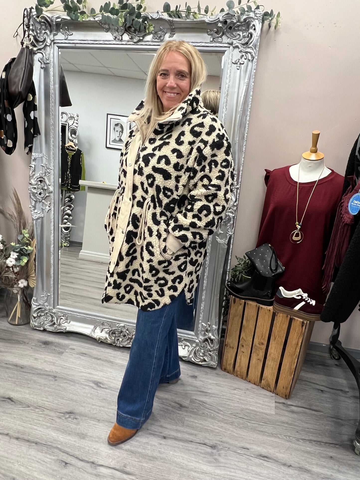 Leopard Teddy Fleece Jacket