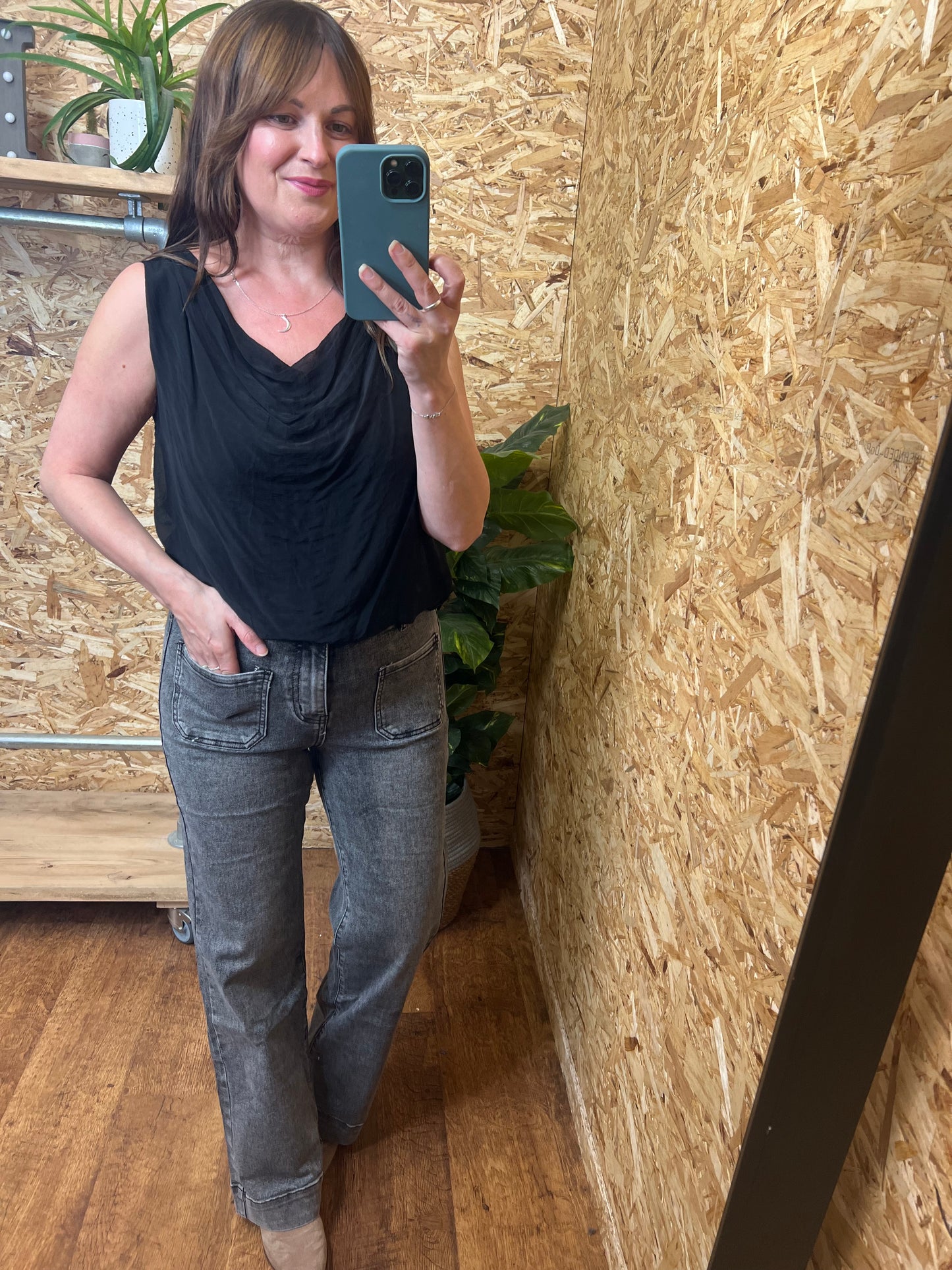 Silk Mix Cowl Top
