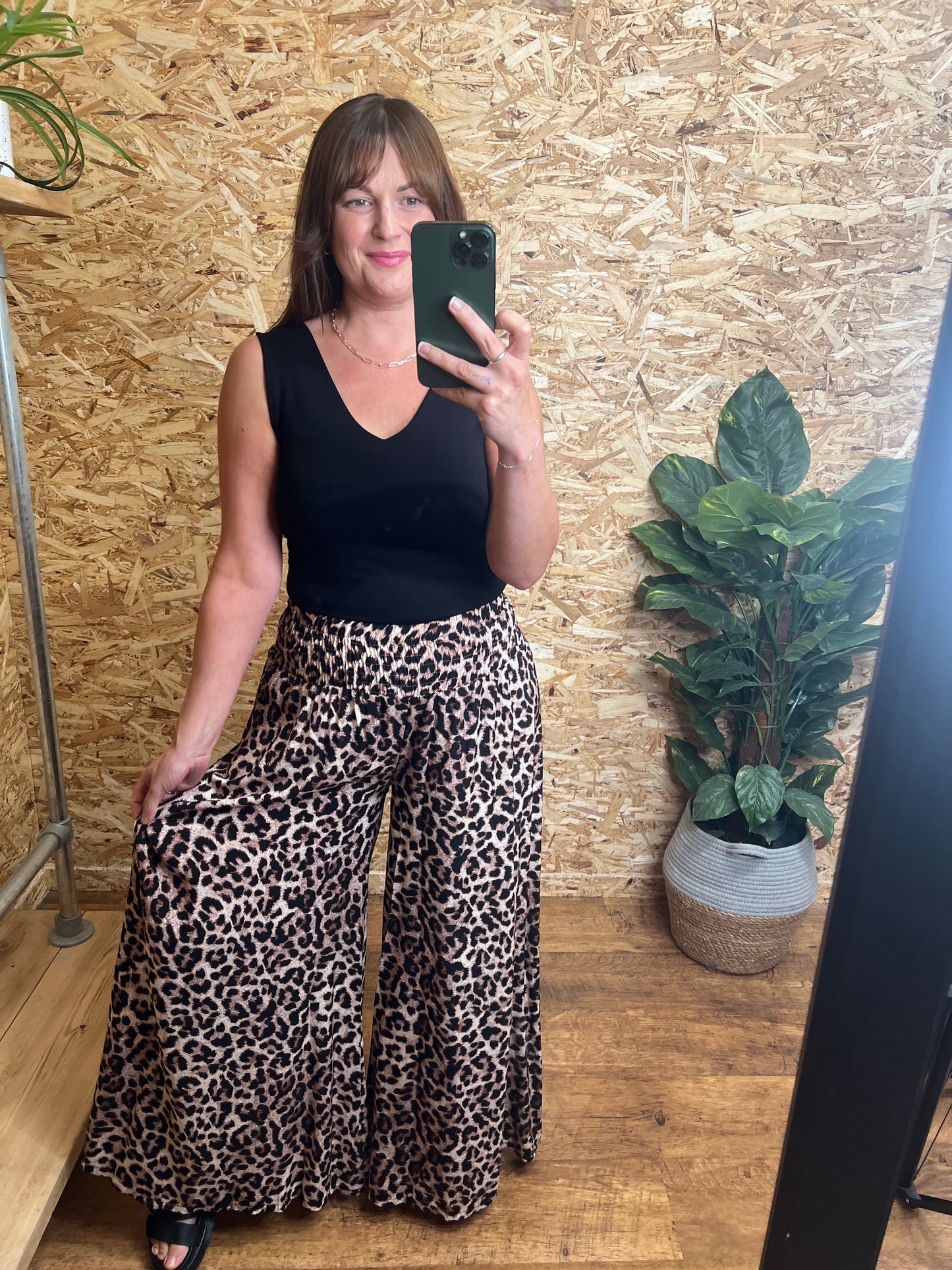 Leopard Print Palazzo Trousers