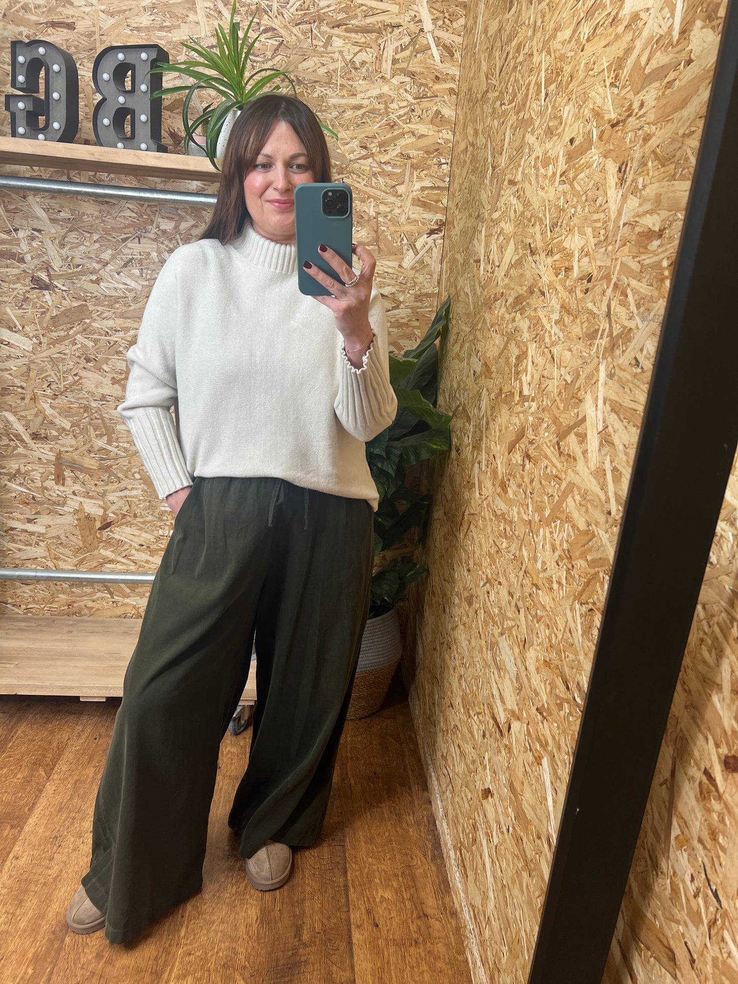 Needlecord Wide Leg Trousers