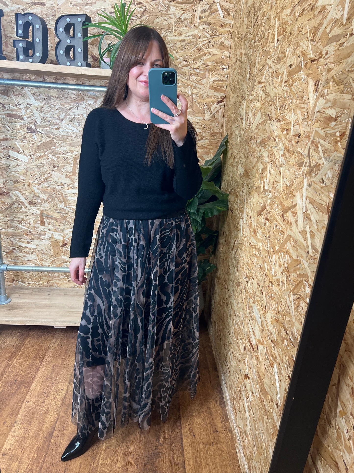 Animal Print Tulle Skirt