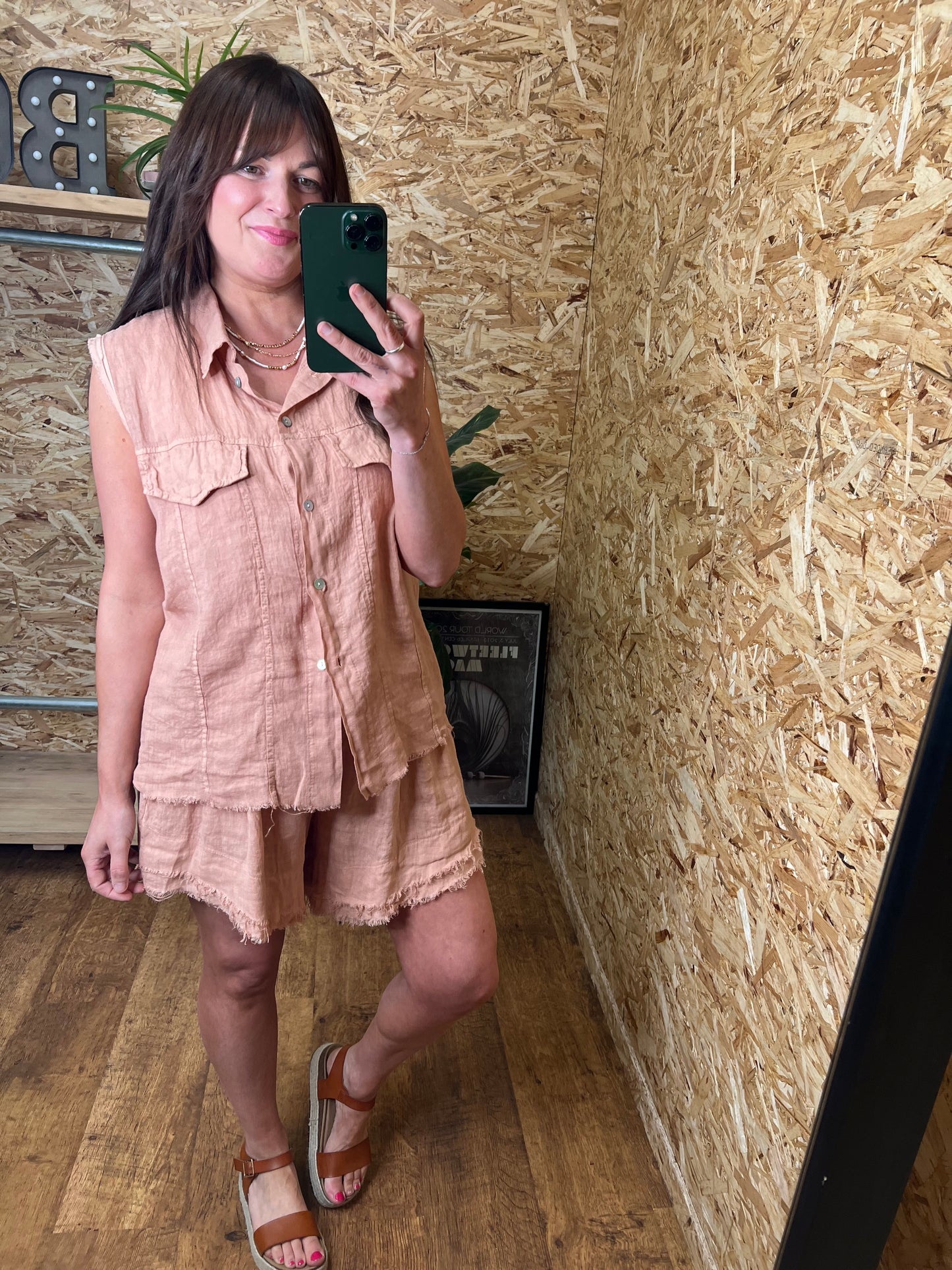 Athena Linen Sleeveless Shirt