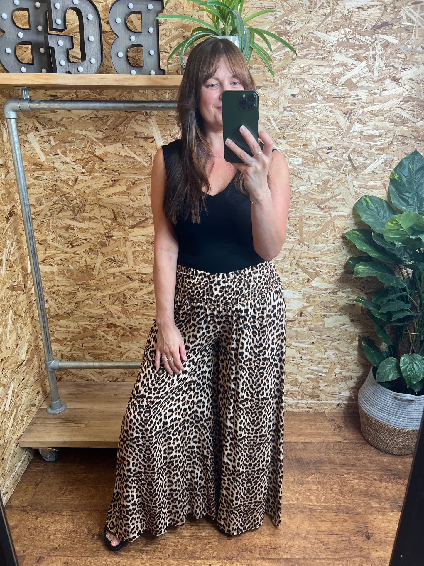 Leopard Print Palazzo Trousers