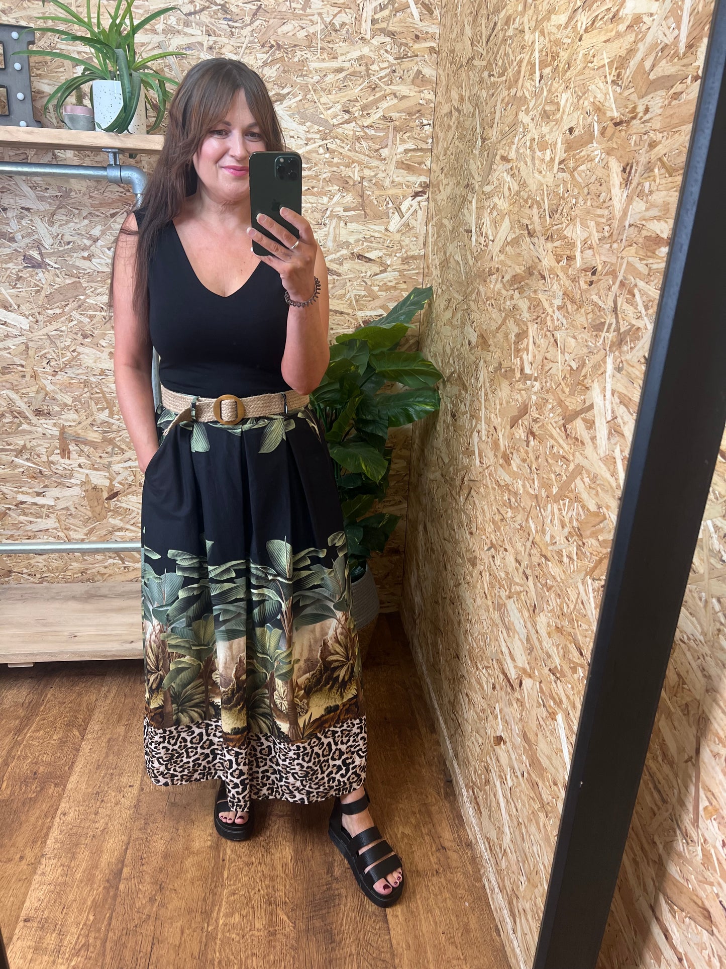 Jungle Print Maxi Skirt