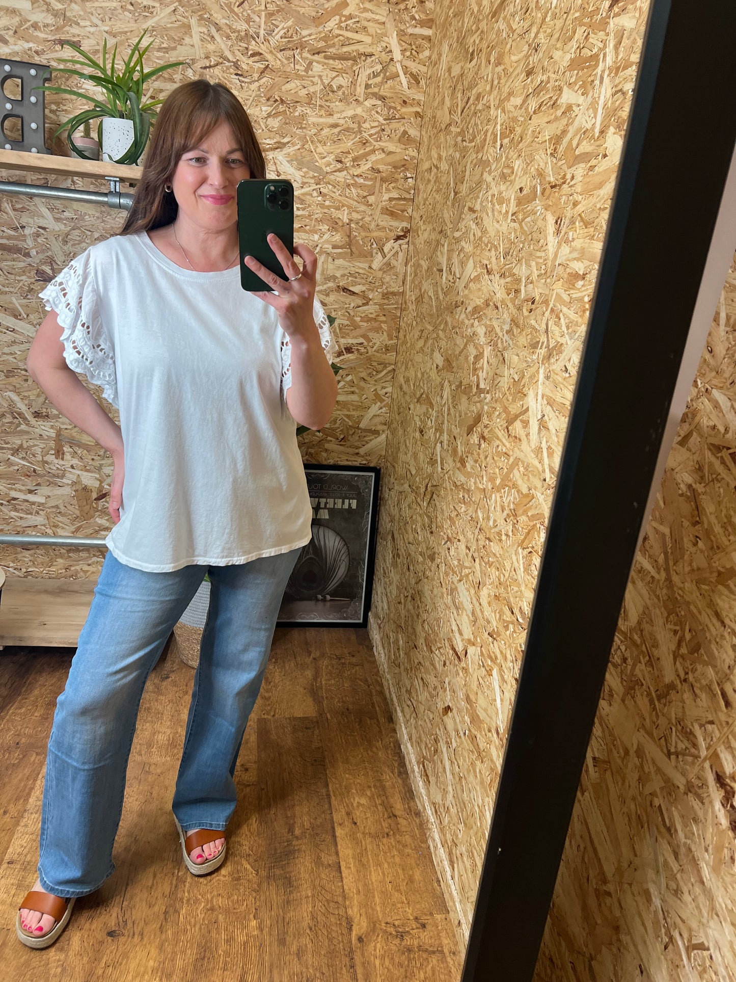 Megan Broderie Sleeve Tee