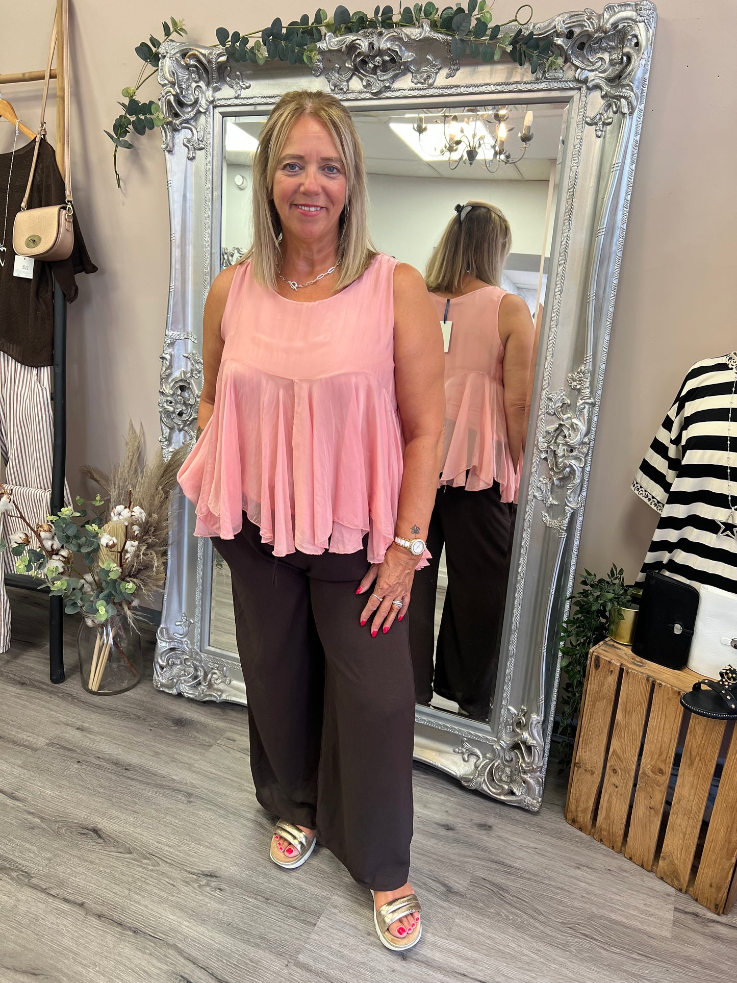 Lorella Silk Mix Top