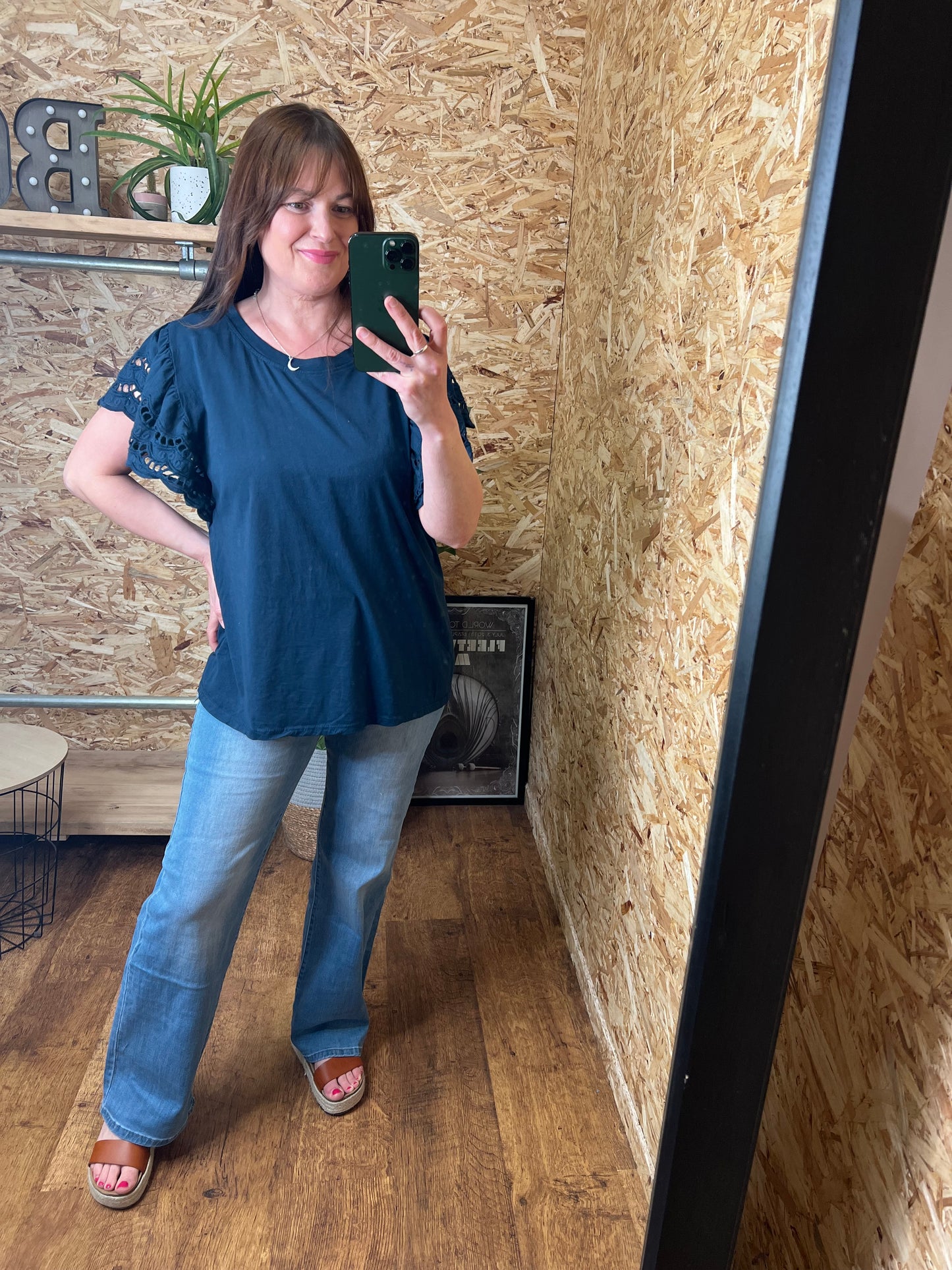 Megan Broderie Sleeve Tee