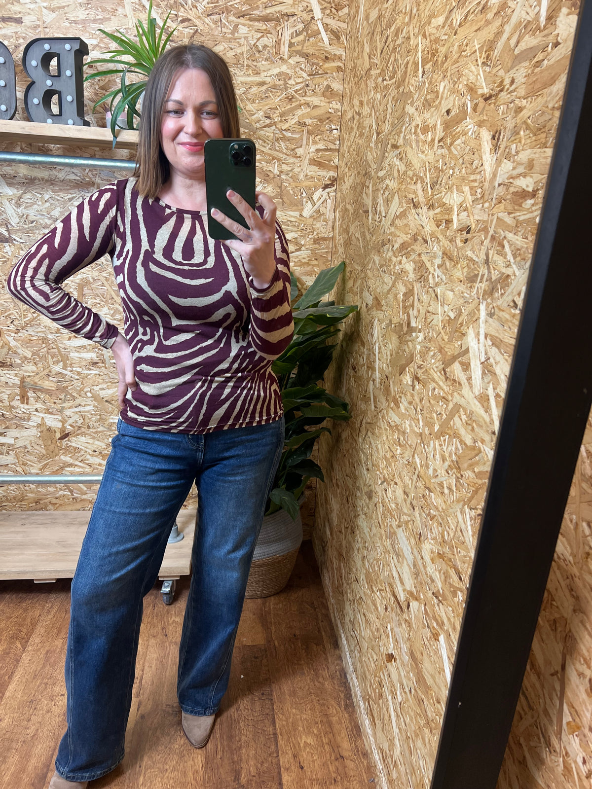 Zebra Cashmere Mix Top